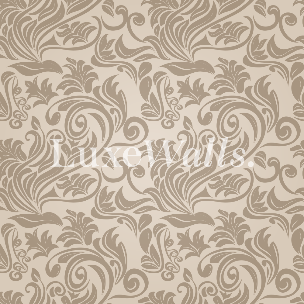 1000x1000 Vintage Beige Floral Pattern Wallpaper