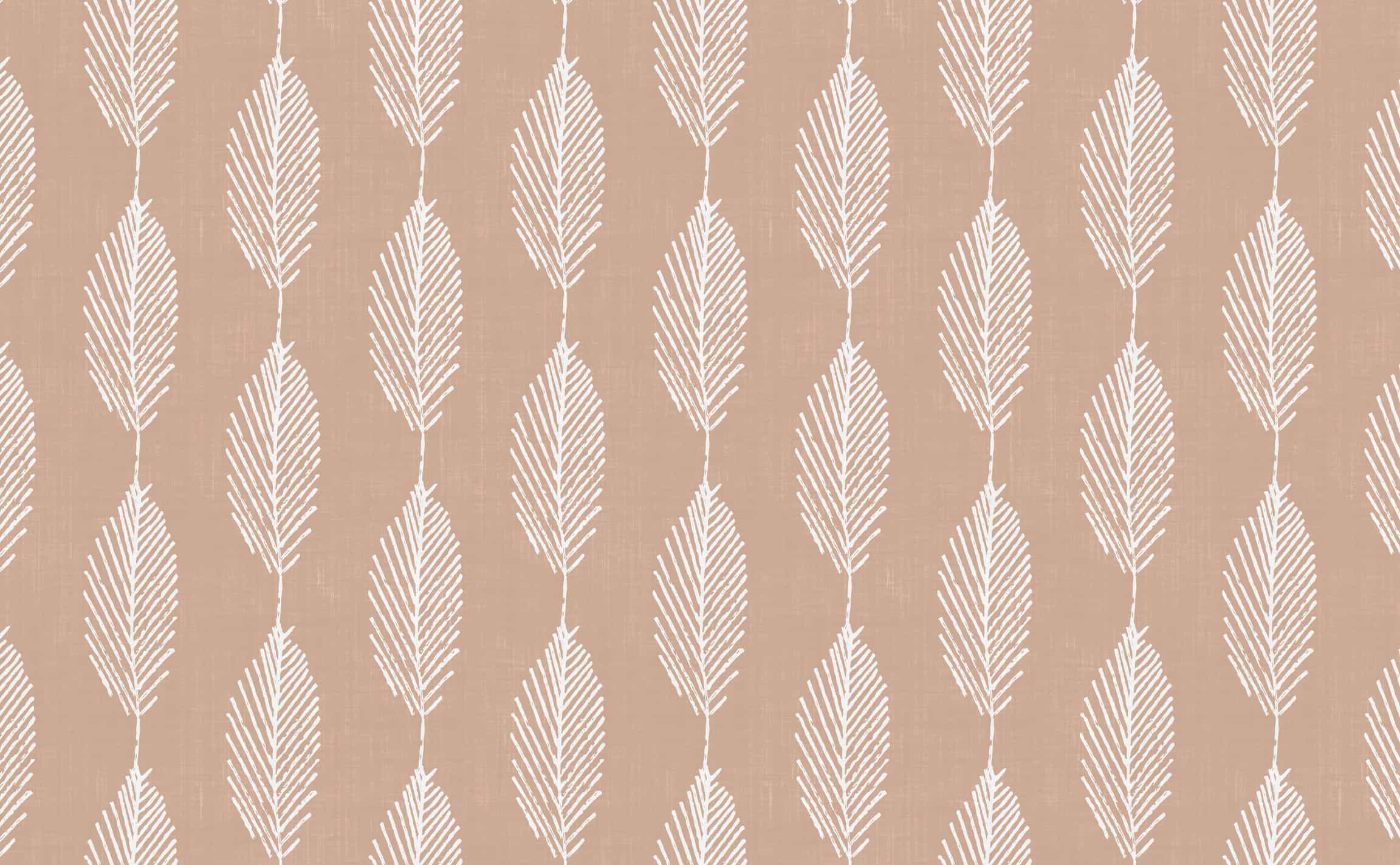 2304x1424 Bohemian Warm Neutral Line Drawn Feather Pattern Wallpaper For Walls. Calm And Collected