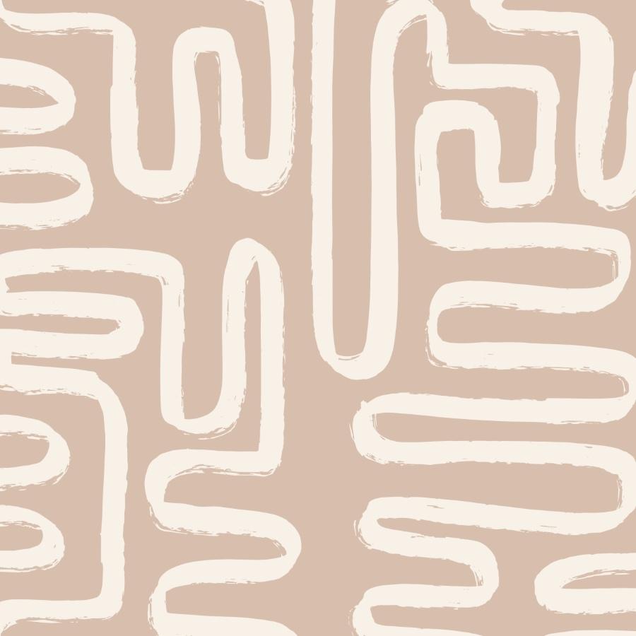 900x900 Beige Graphic Lines Wallpaper and Stick