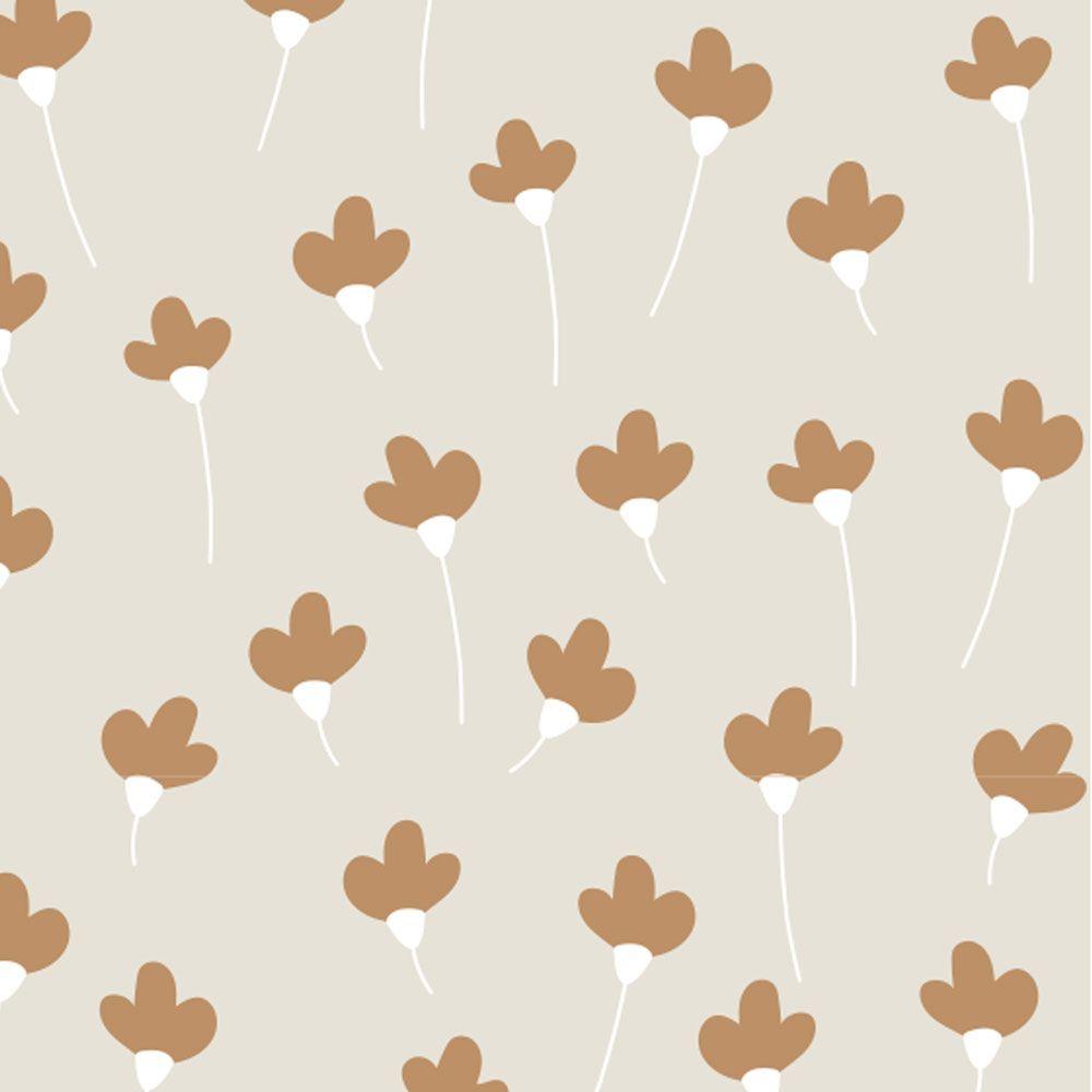 1000x1000 SIMPLE Daisies Beige Cinnamon Wallpaper Sample.com Wallstickers And Wallpaper Online Store