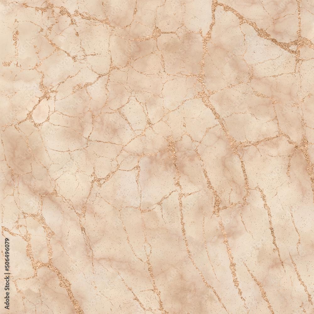 1000x1000 Abstract background in beige color with marble texture and golden accents. For covers, wallpaper, invitations, cards, branding, social media and more. High resolution quality. Stock Illustration