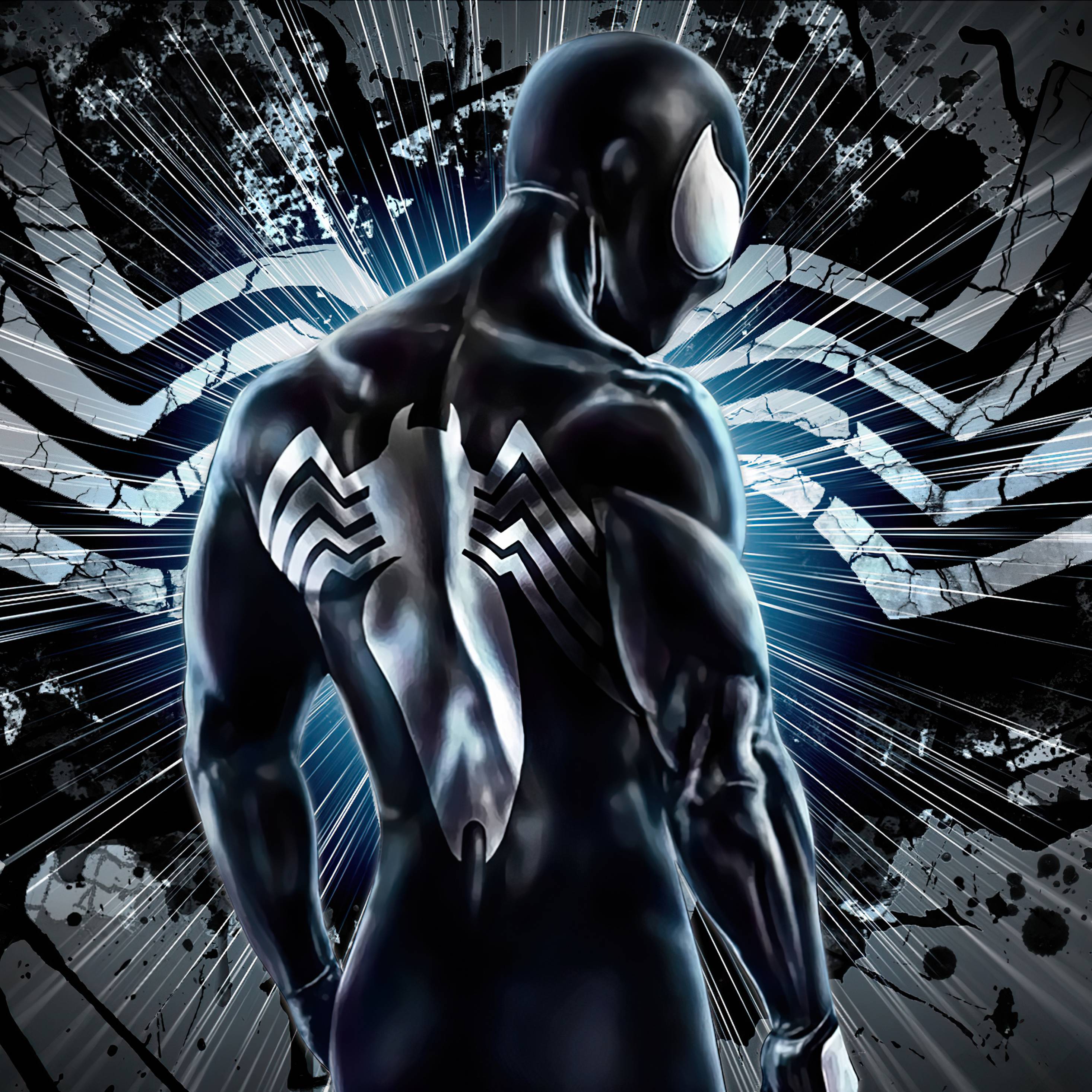 2932x2932 The Black Suit Spiderman 4k iPad Pro Retina Display HD 4k Wallpaper, Image, Background, Photo and Picture