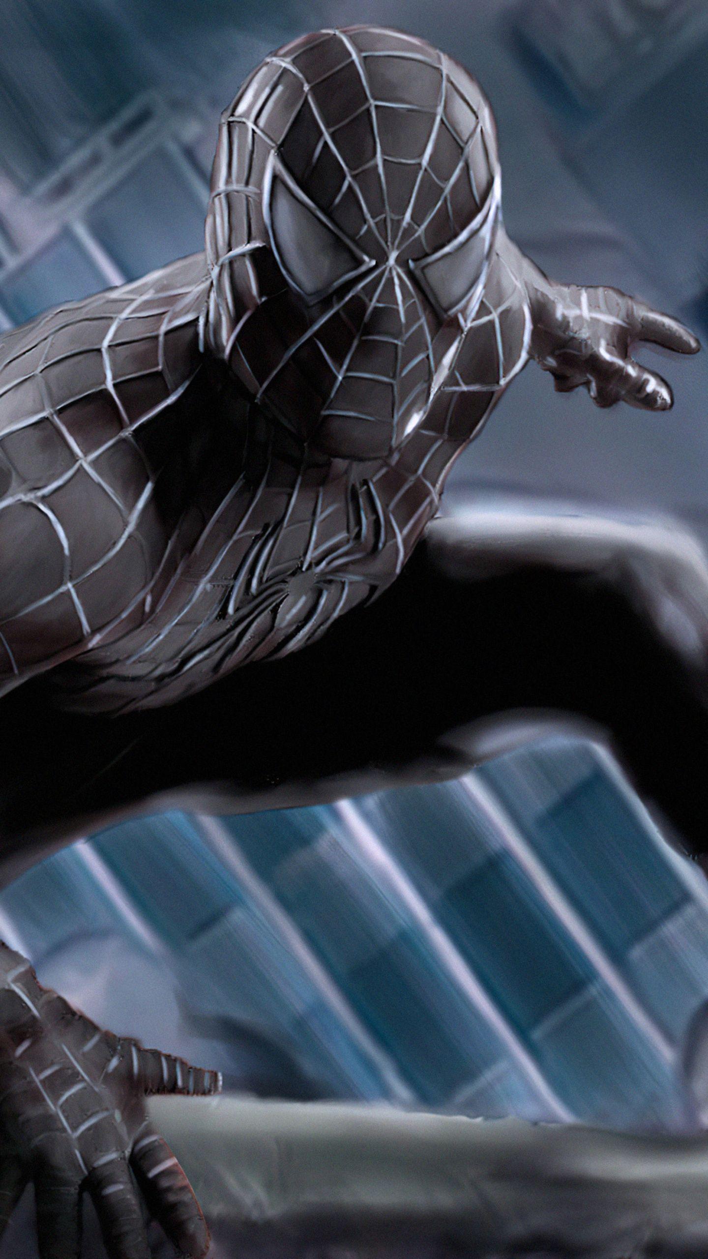1440x2560 Spiderman Raimi Black Suit Wallpaper