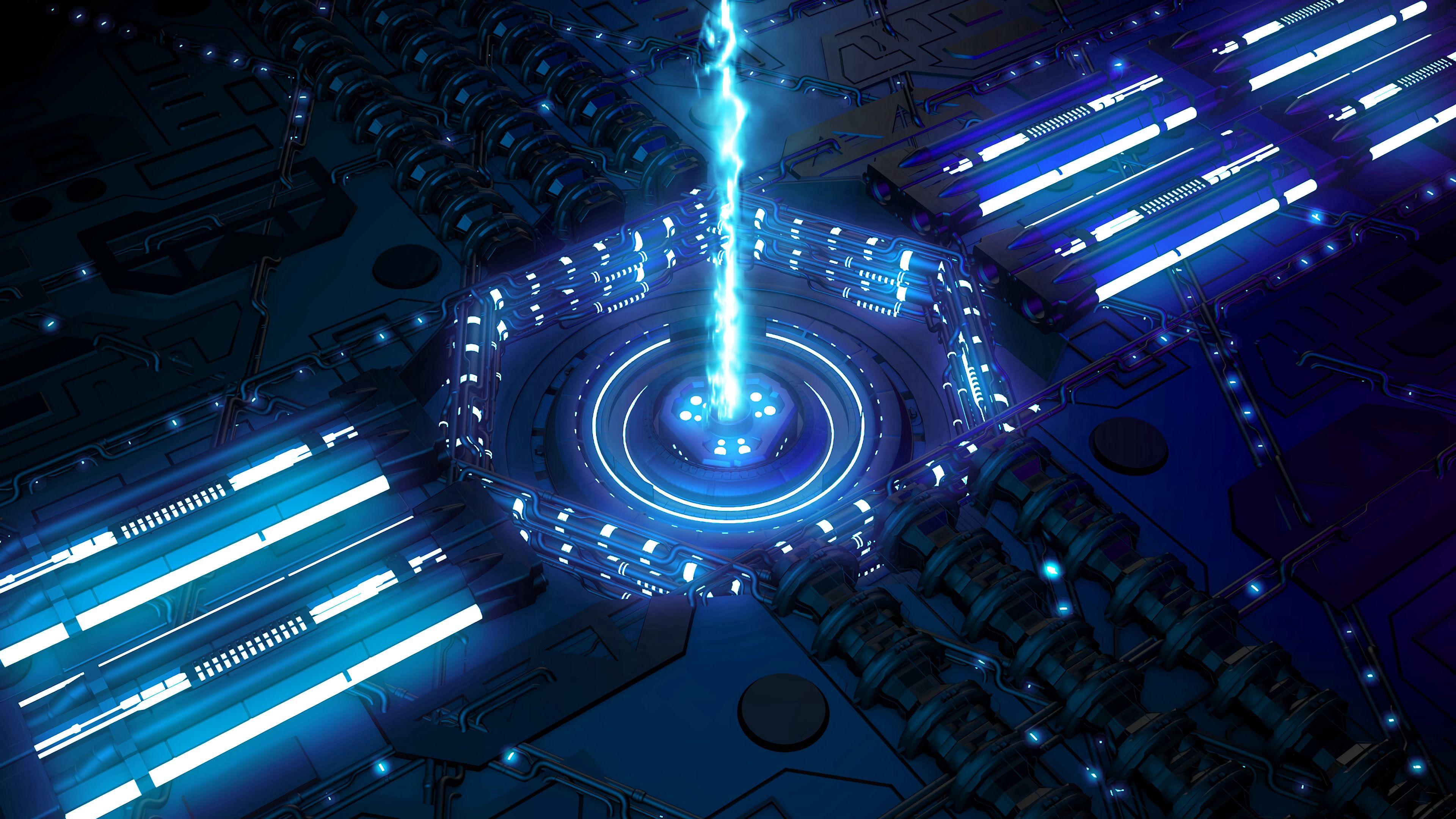 3840x2160 Wallpaper / beam, laser, glow, bright, blue, 4k free download