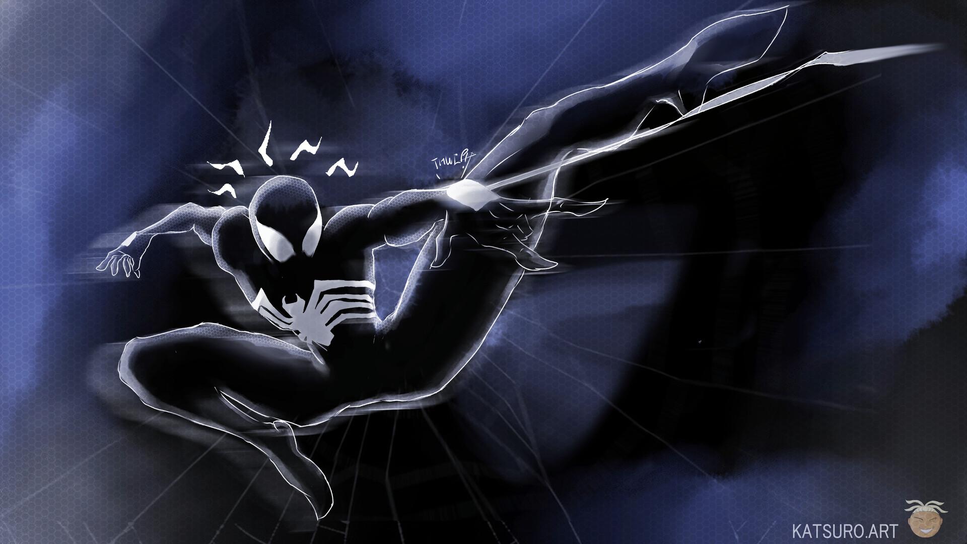 1920x1080 Black Suit Spider Man
