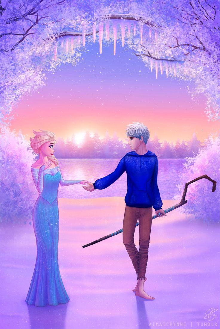 736x1099 aikaterynne: Elsa and Jack Frost for all you Jelsa fans out there c:. Jack frost, Jack frost and elsa, Jelsa