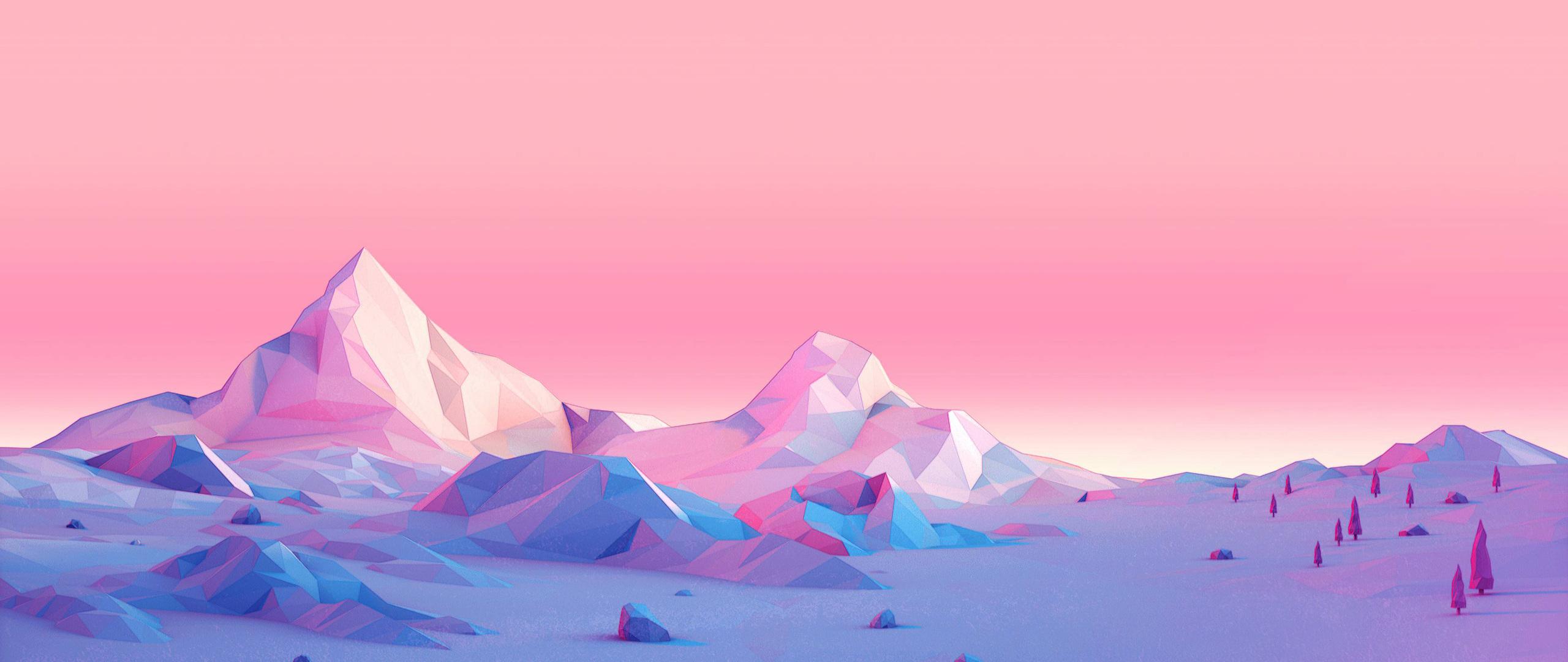 2560x1080 Polygon Mountains Minimalist 2560x1080 Resolution HD 4k Wallpaper, Image, Background, Photo and Picture