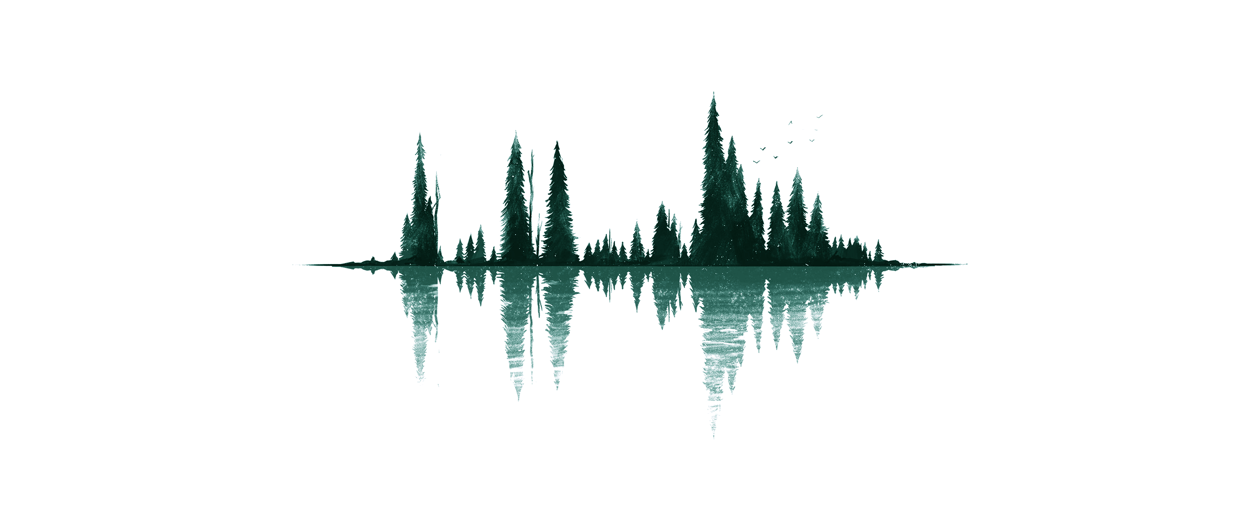 2560x1080 ultra wide minimalism artwork reflection trees simple background Gallery HD Wallpaper