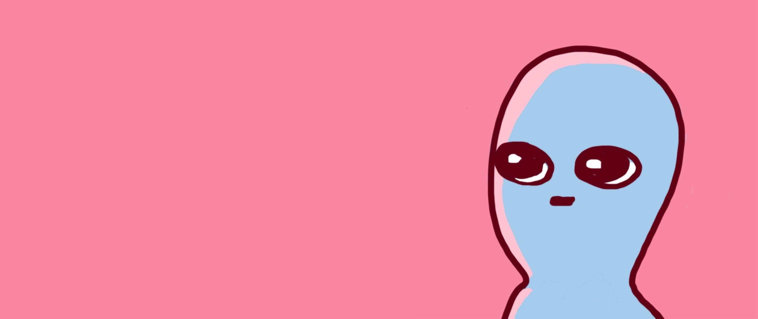 2560x1080 Wallpaper Humor, Meme, Alien, Comics, Minimalist