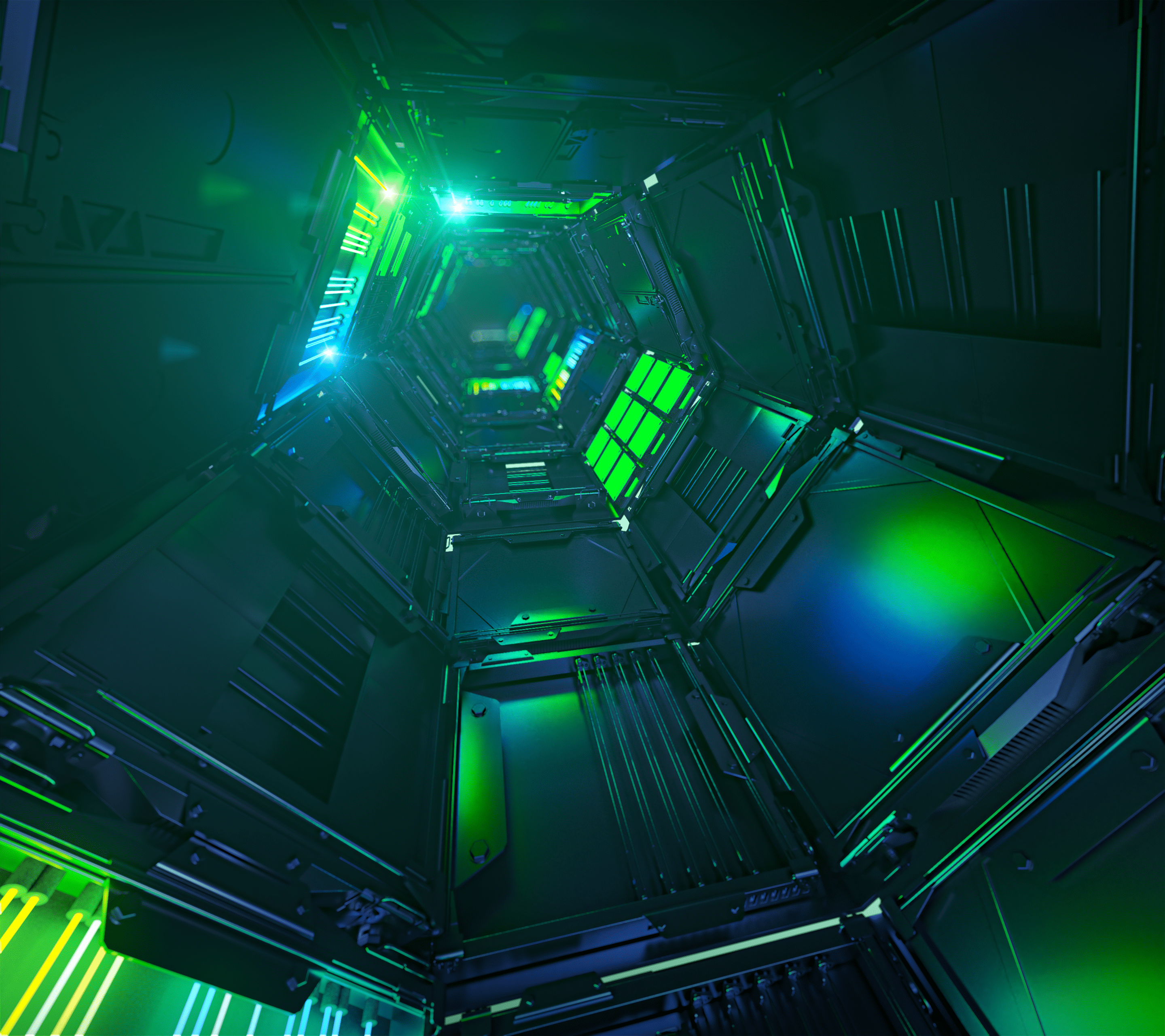 2880x2560 Wallpaper Razer Phone, Razer, Android, Green, Light, Background Free Image