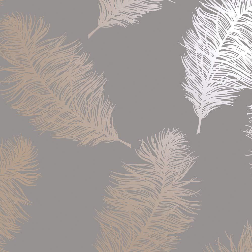 1000x1000 Holden Decor Fawning Feather Grey Rose Paper Wallpaper 12629