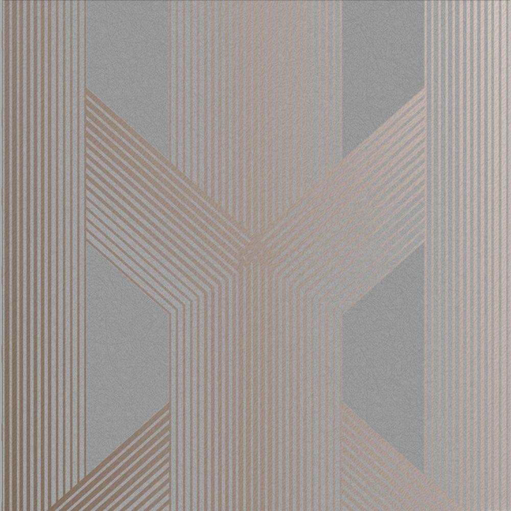 1000x1000 Graham & Brown, Lagom Grey and Rose Gold Removable Wallpaper
