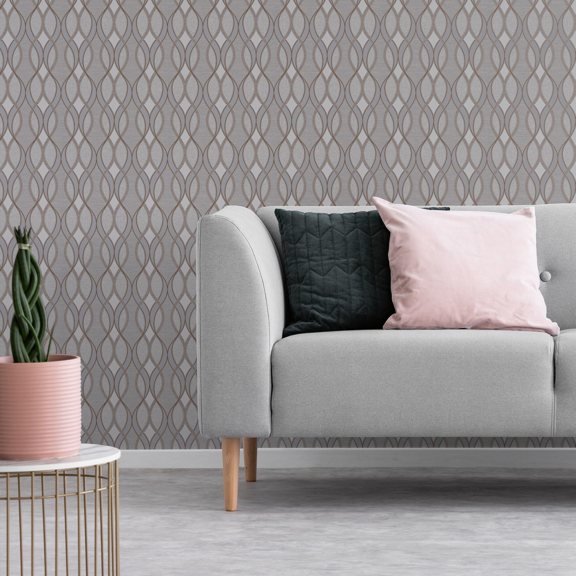 2000x2000 Sublime Capsule 56 Sq Ft Grey Gold Paper Trail Unpasted Wallpaper In The Wallpaper Department At
