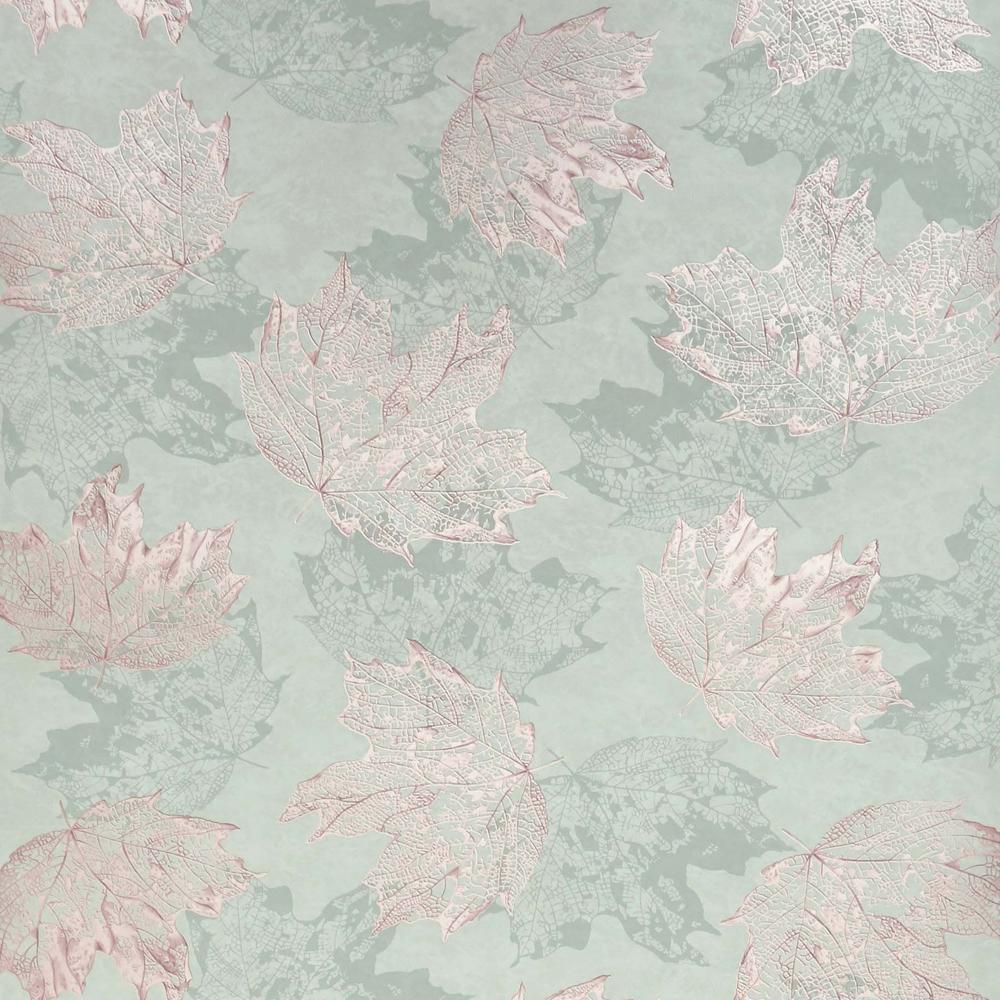 1000x1000 Sycamore Wallpaper in Sage and Rose Gold from the Folium Collection by