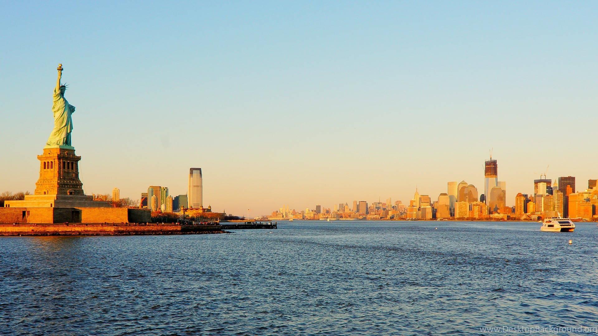 1920x1080 Download Statue Of Liberty Sunset Wallpaper