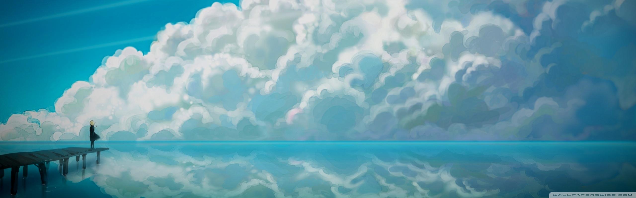 2560x800 Sky Anime Ultra HD Desktop Background Wallpaper for : Widescreen & UltraWide Desktop & Laptop : Multi Display, Dual Monitor : Tablet