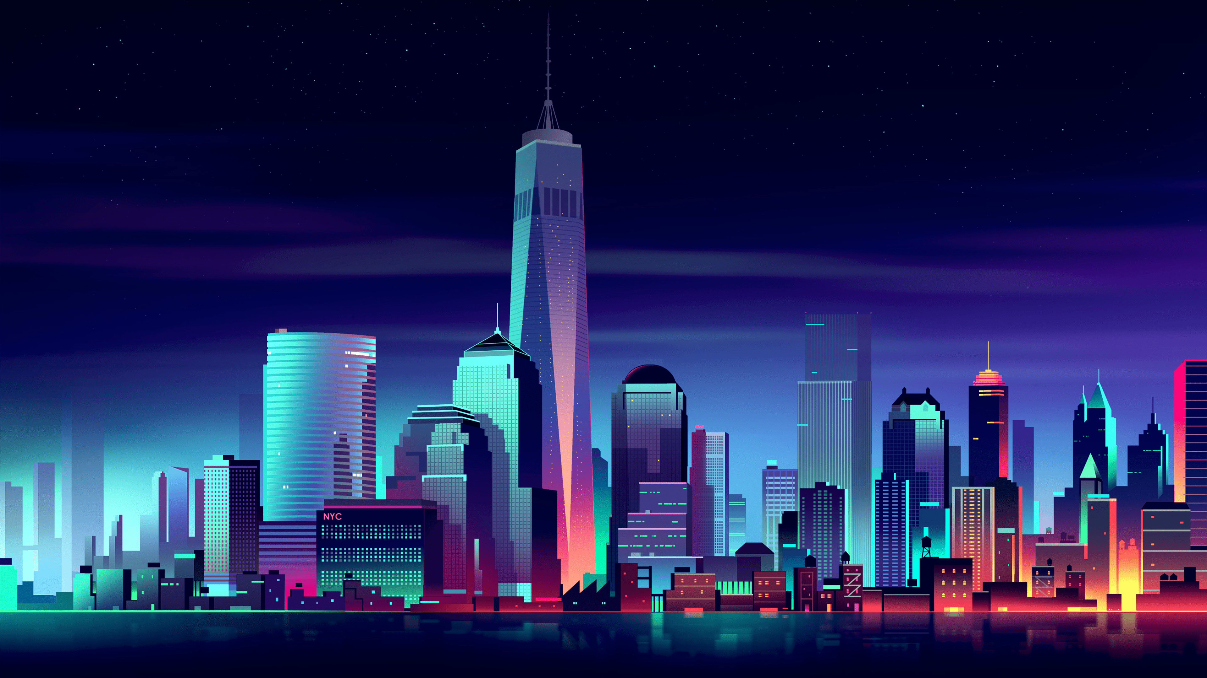 Neon City Skyline Wallpapers - Top Free Neon City Skyline Backgrounds ...