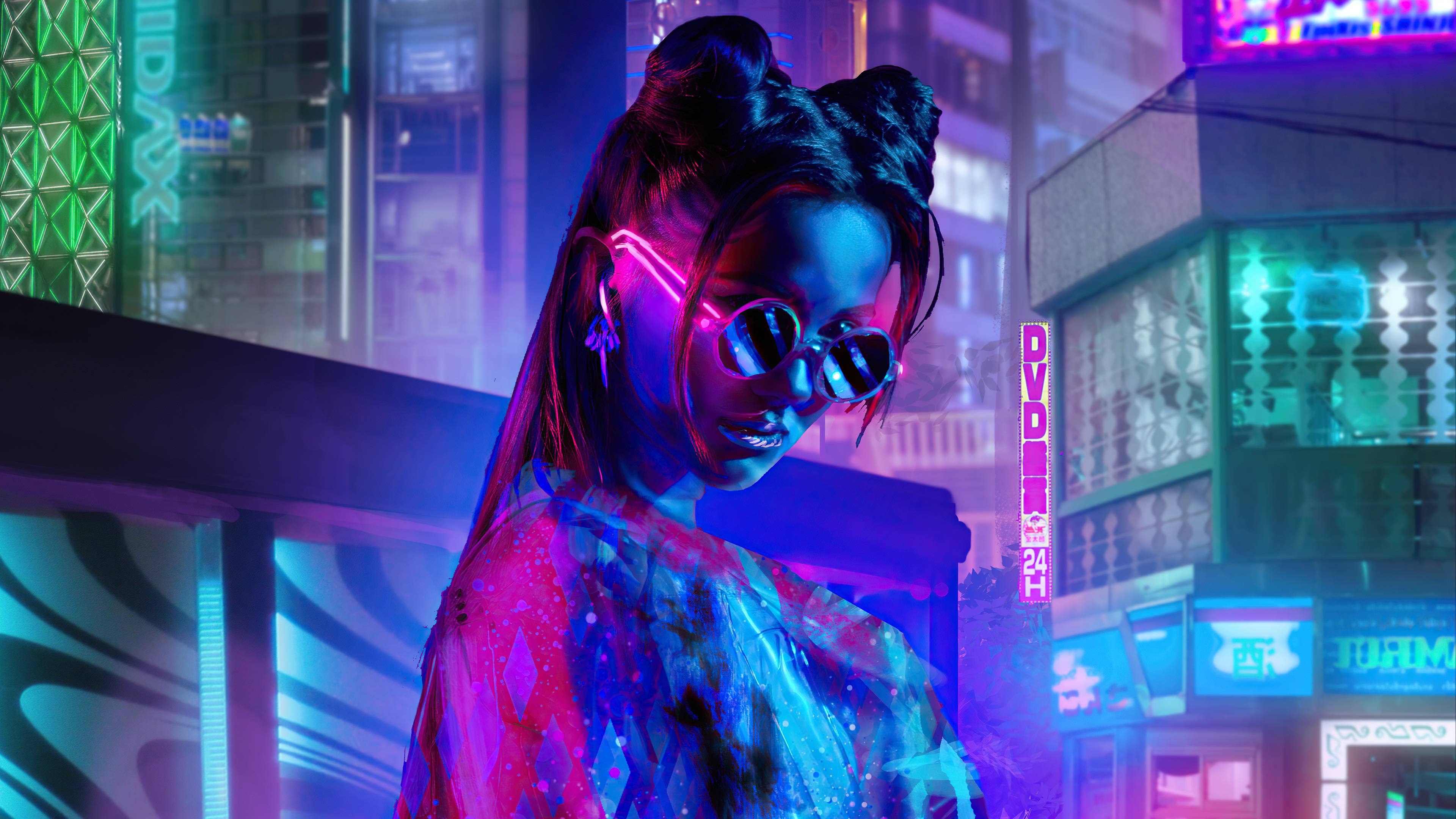 3840x2160 Tokyo Girl Japanese Cyberpunk Synthwave Wallpaper, HD Artist Wallpaper, 4k Wallpaper, Image, Background, Photos and Picture
