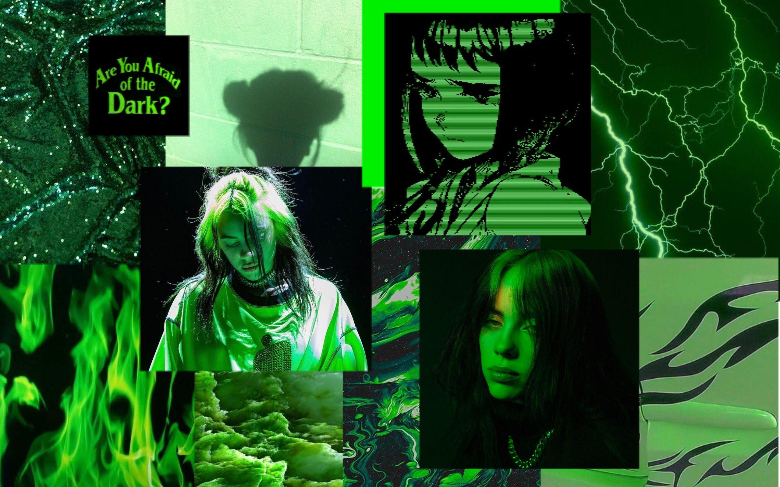 2560x1600 Green Aesthetic Laptop Anime Wallpaper