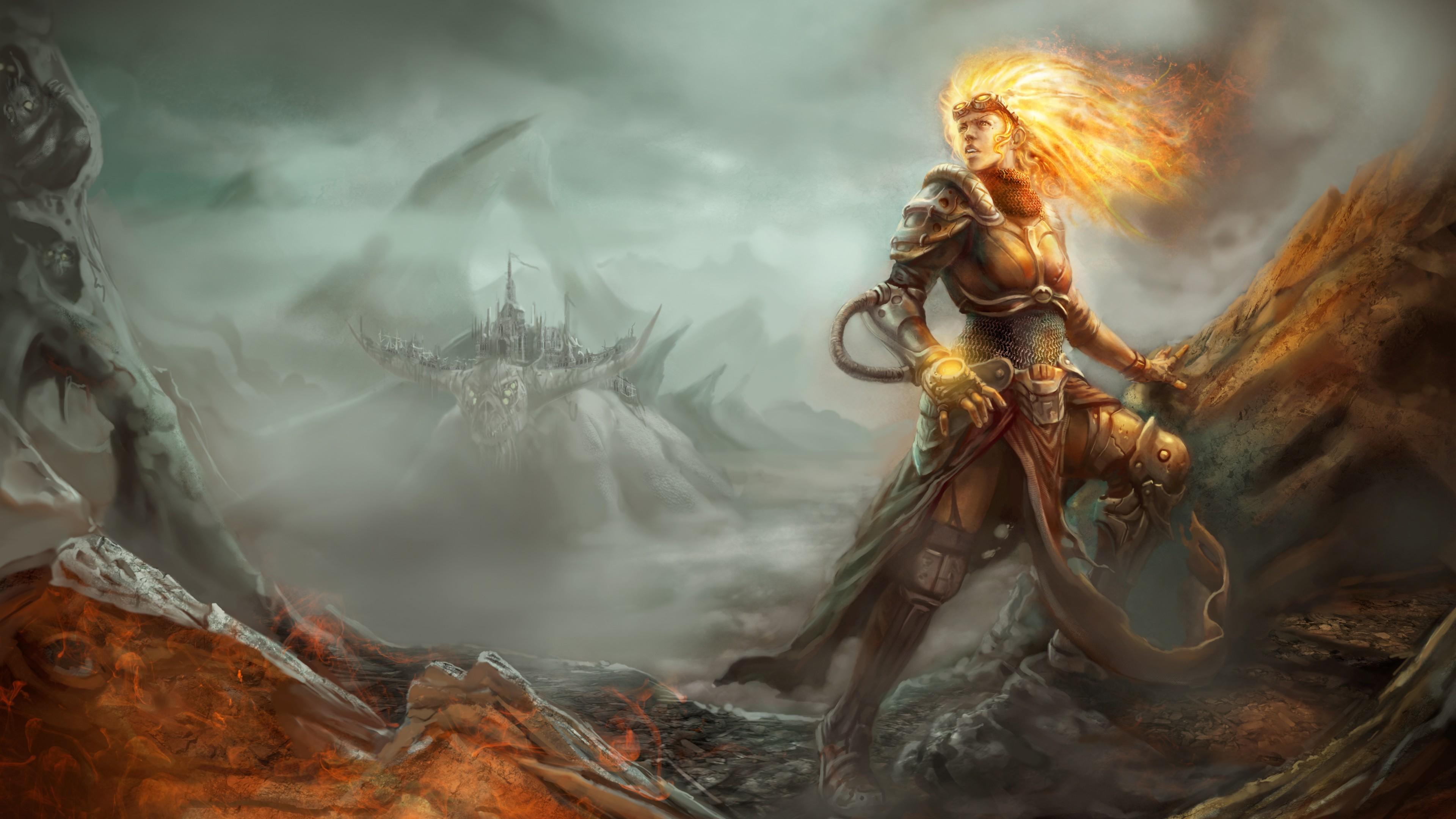 3840x2160 Wallpaper Magic the Gathering, Chandra Nalaar, RPG, strategy, author artwork, Games