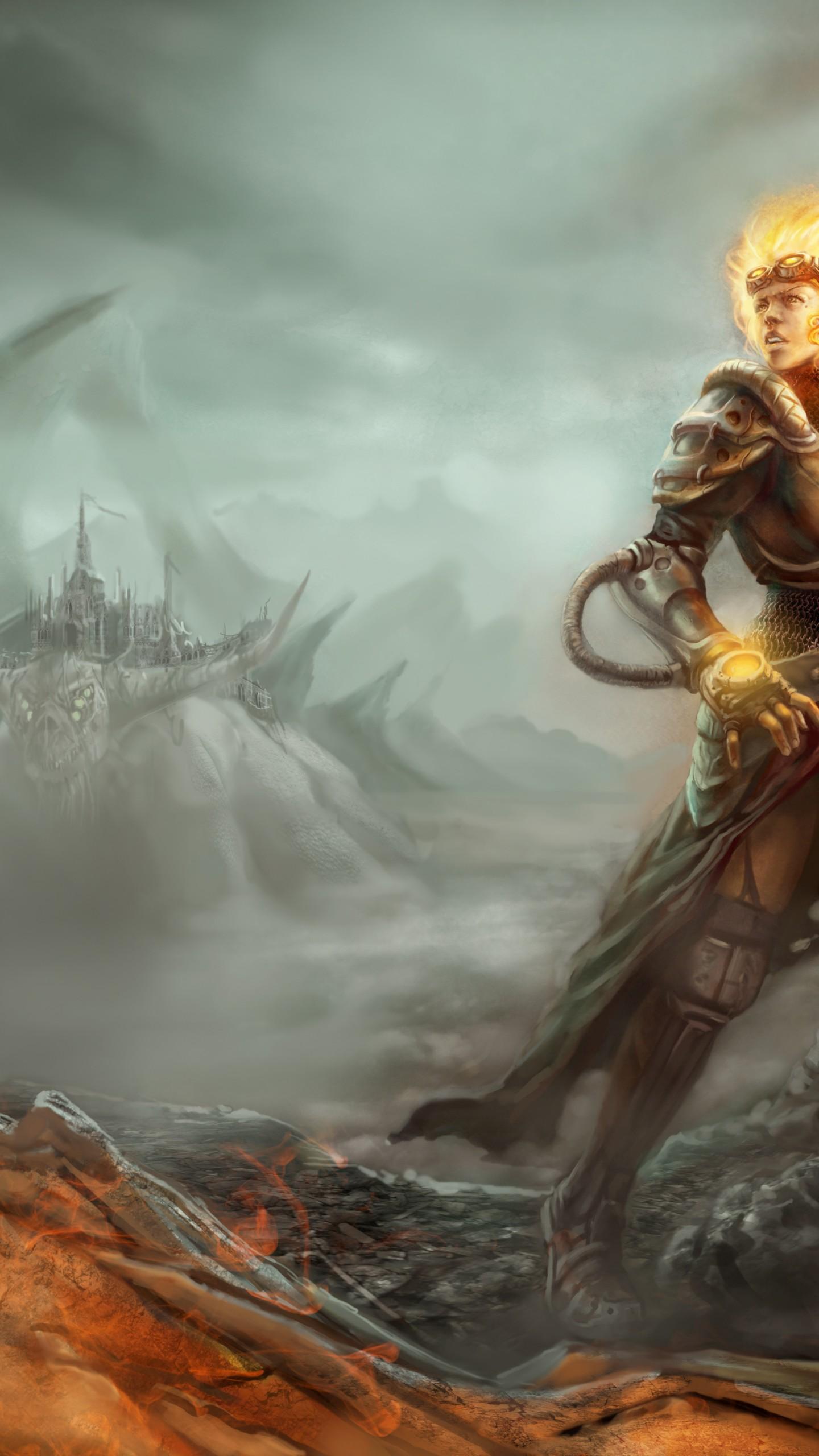 1440x2560 Wallpaper Magic the Gathering, Chandra Nalaar, RPG, strategy, author artwork, Games