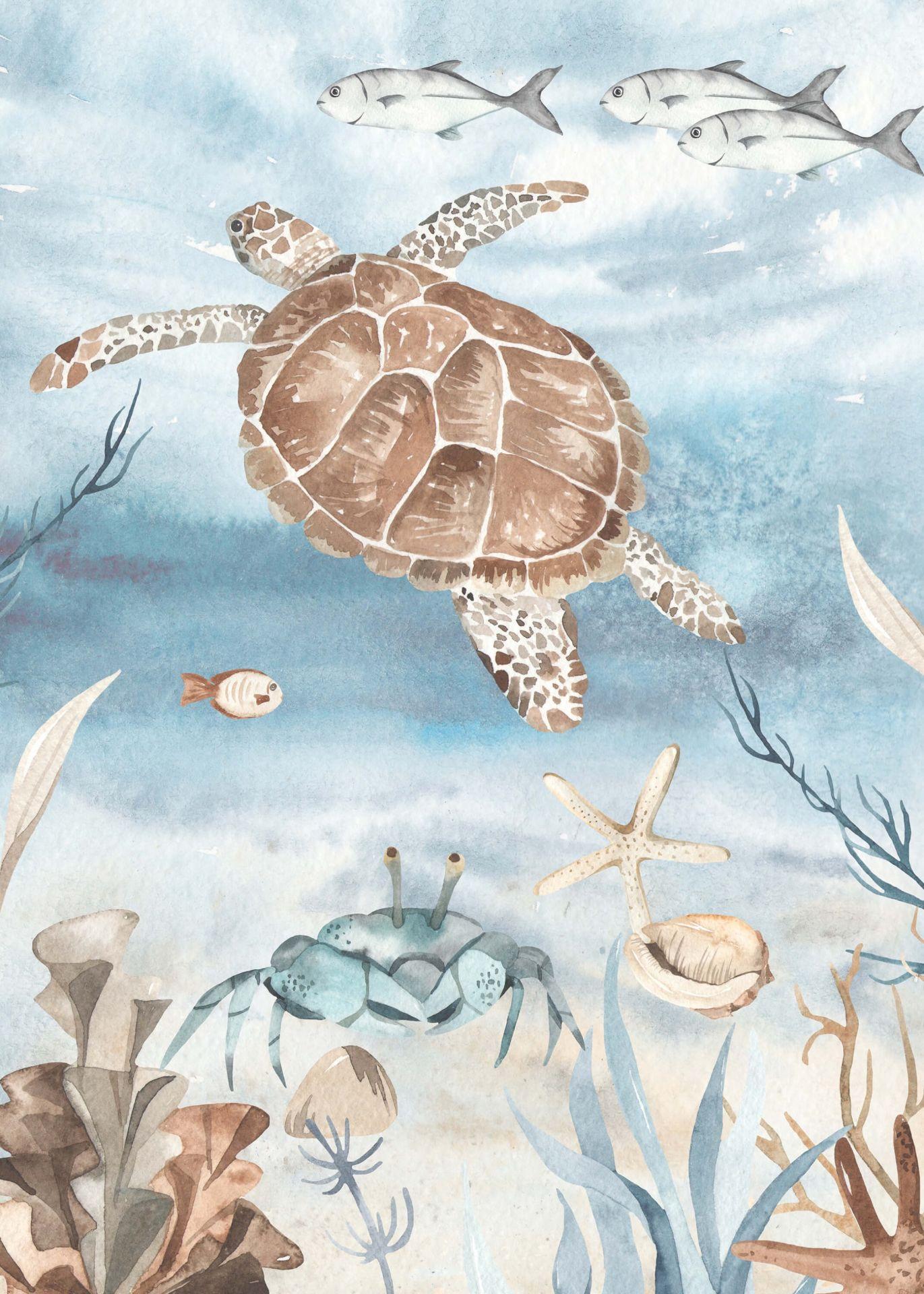 1371x1920 Wallpaper Mural sea turtle