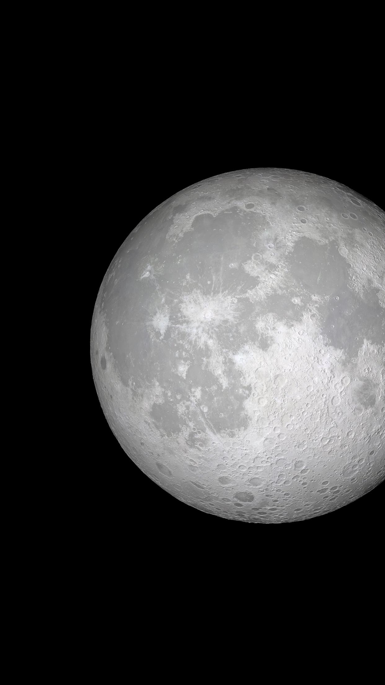 1242x2208 Moon Wallpaper 4K, iOS Space