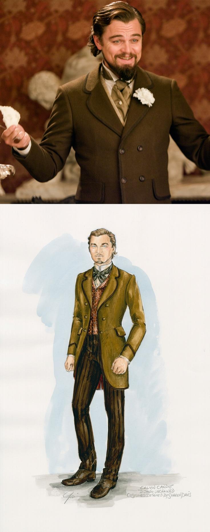 736x1858 From Django Unchained (2012) worn by Leonardo DiCaprio as Calvin Candie design by Sharen Davis. Actrice, Dandy, Croquis