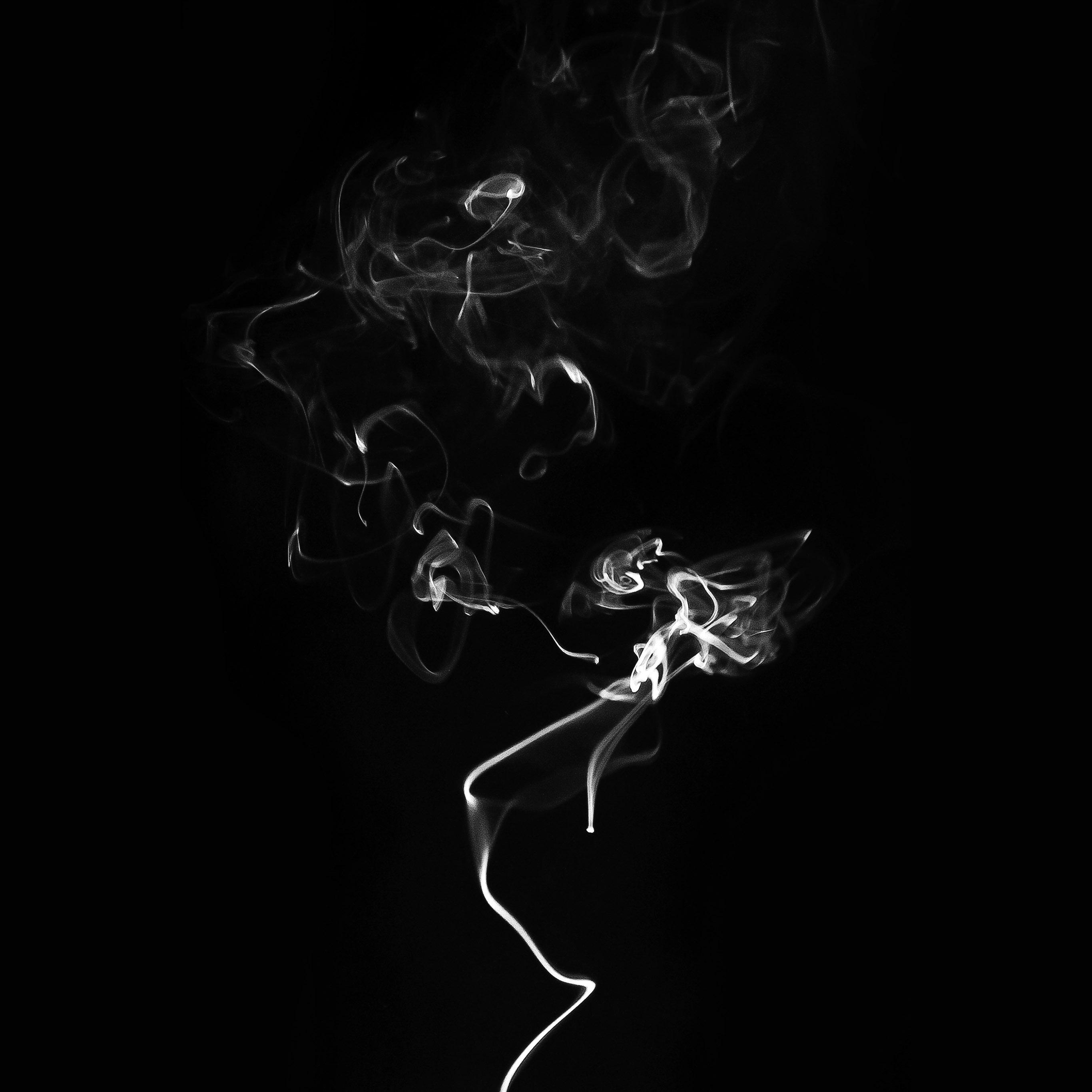 2732x2732 Smoke Bw Dark Minimal Black Wallpaper