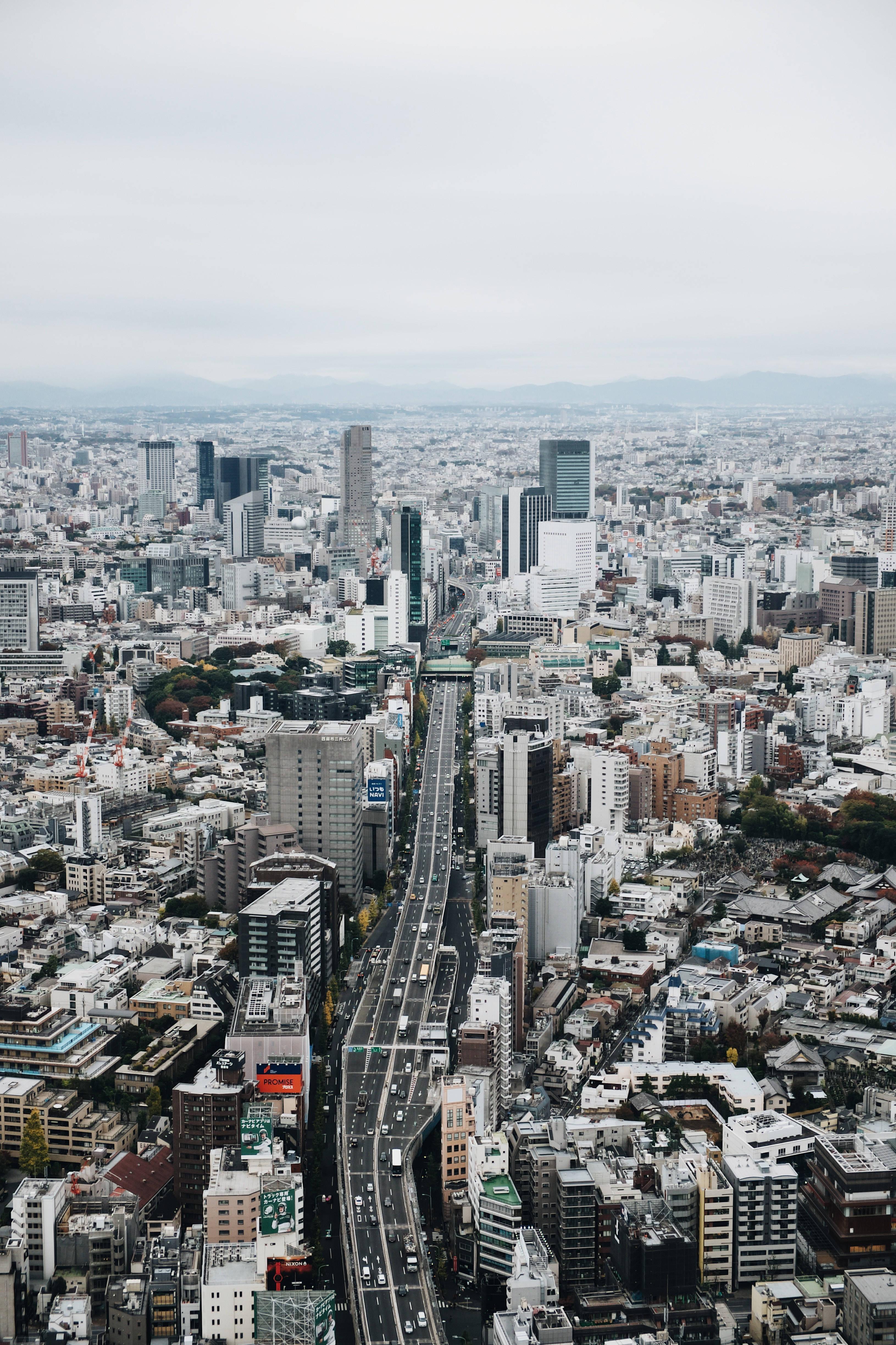 3261x4896 Download City View Of Tokyo At Morning Wallpaper
