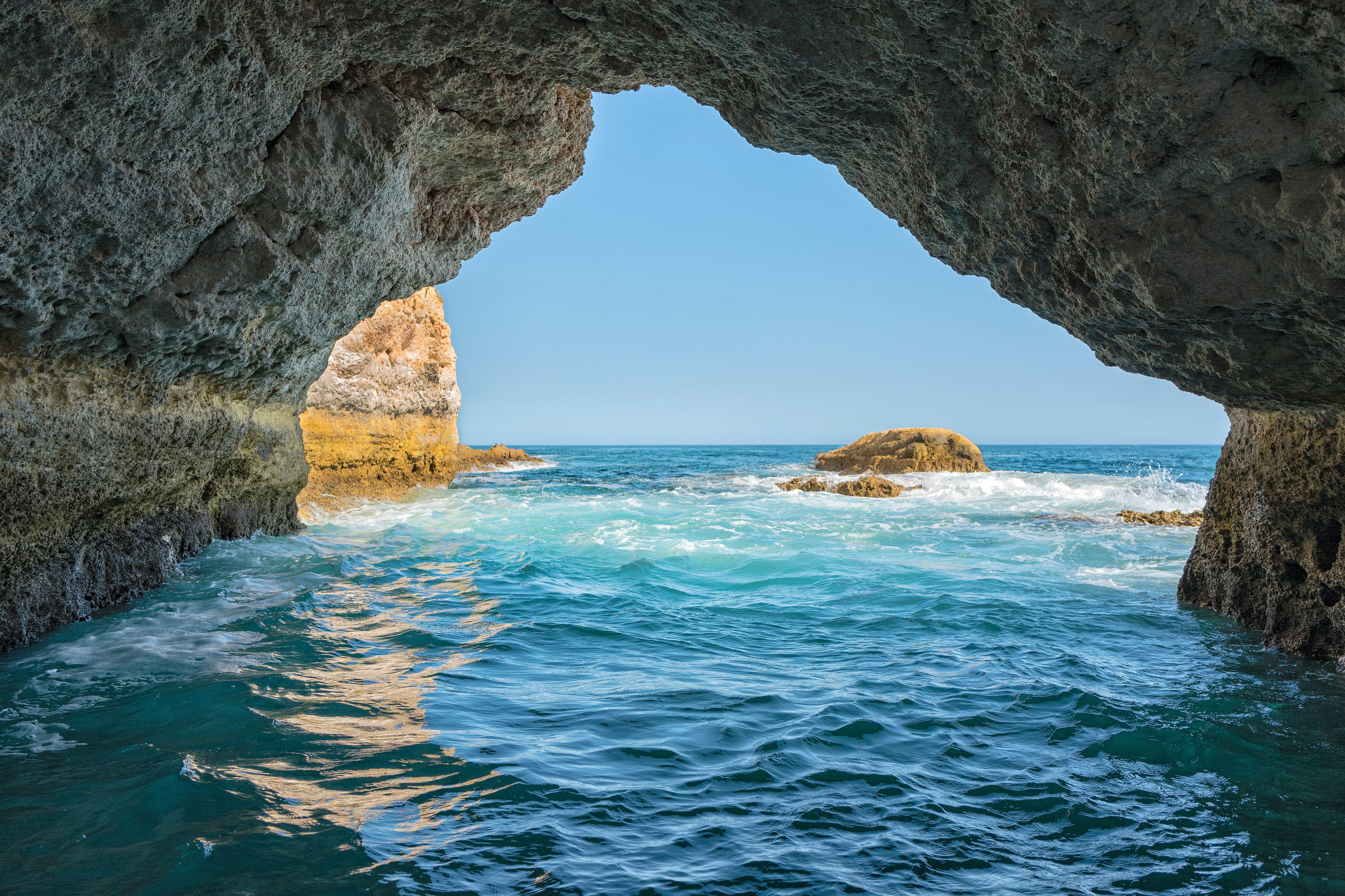 4500x3000 4K, Algarve, Portugal, Sea, Crag Gallery HD Wallpaper
