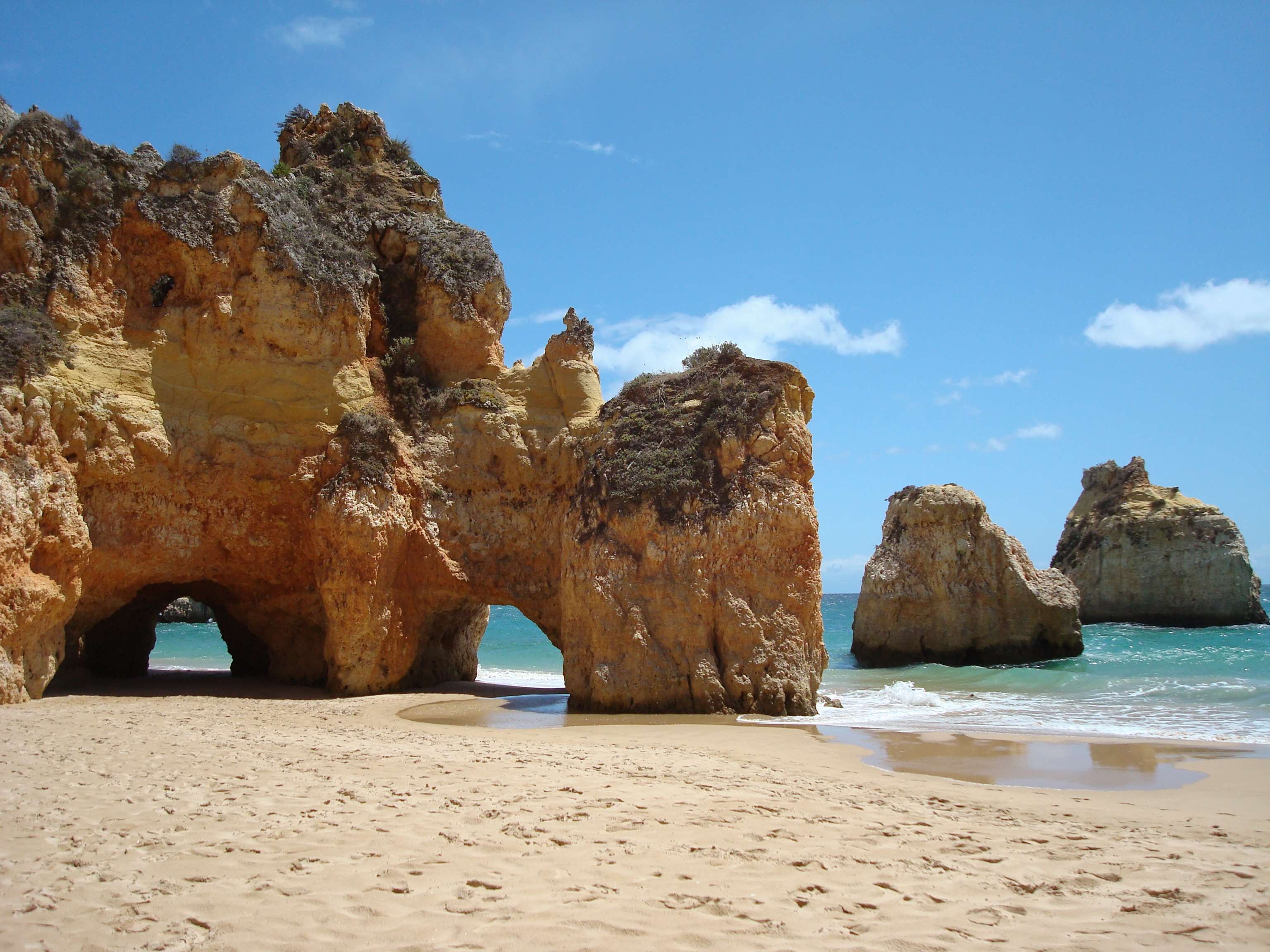 3072x2304 algarve, beach, coast, mediterranean, nature, portugal, rock formation, rocks, sea, stones Gallery HD Wallpaper