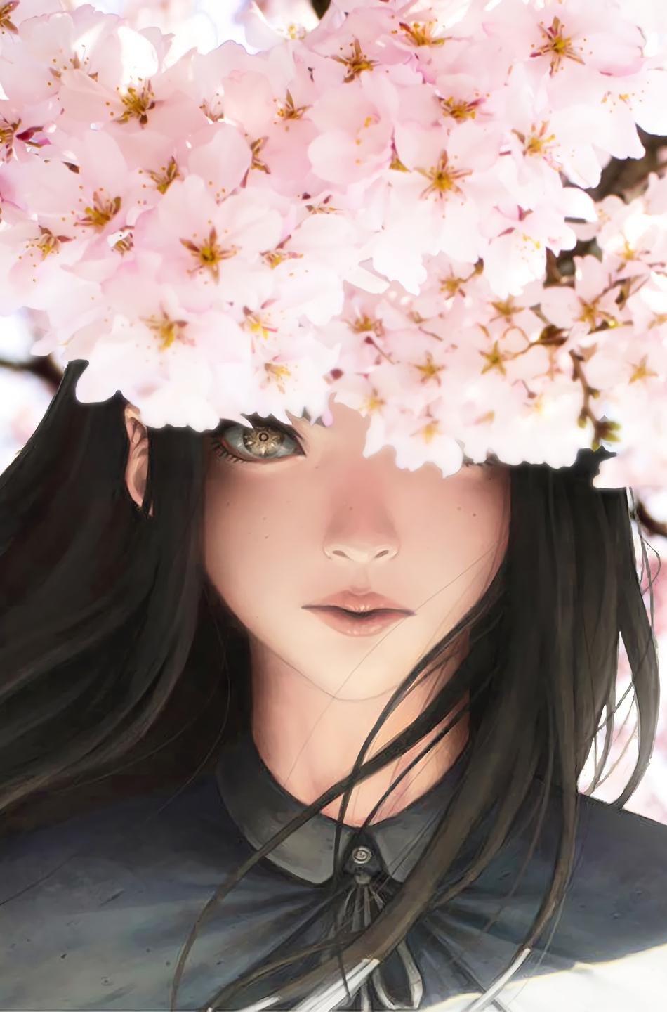 950x1440 Download wallpaper 950x1534 anime girl, original, cherry blossom, sakura, iphone, 950x1534 HD background, 6681