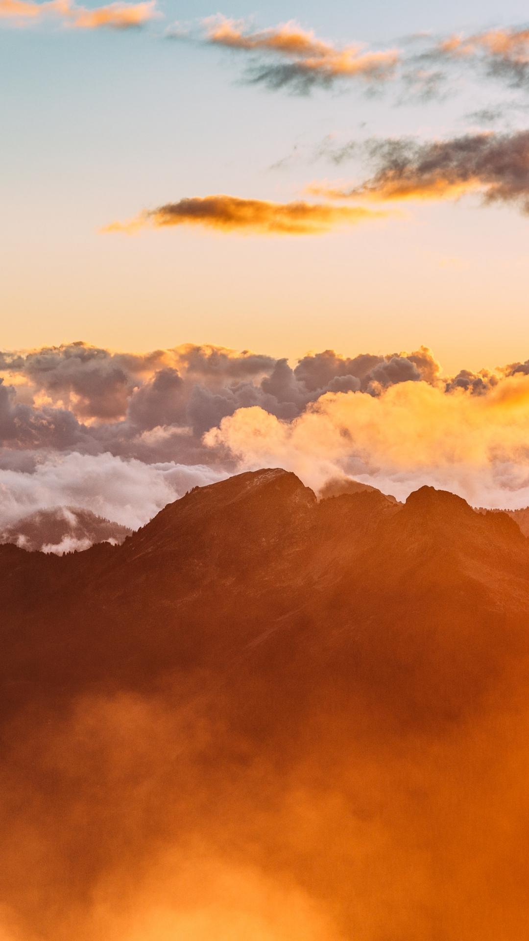 1080x1920 Orange Clouds iPhone Wallpaper