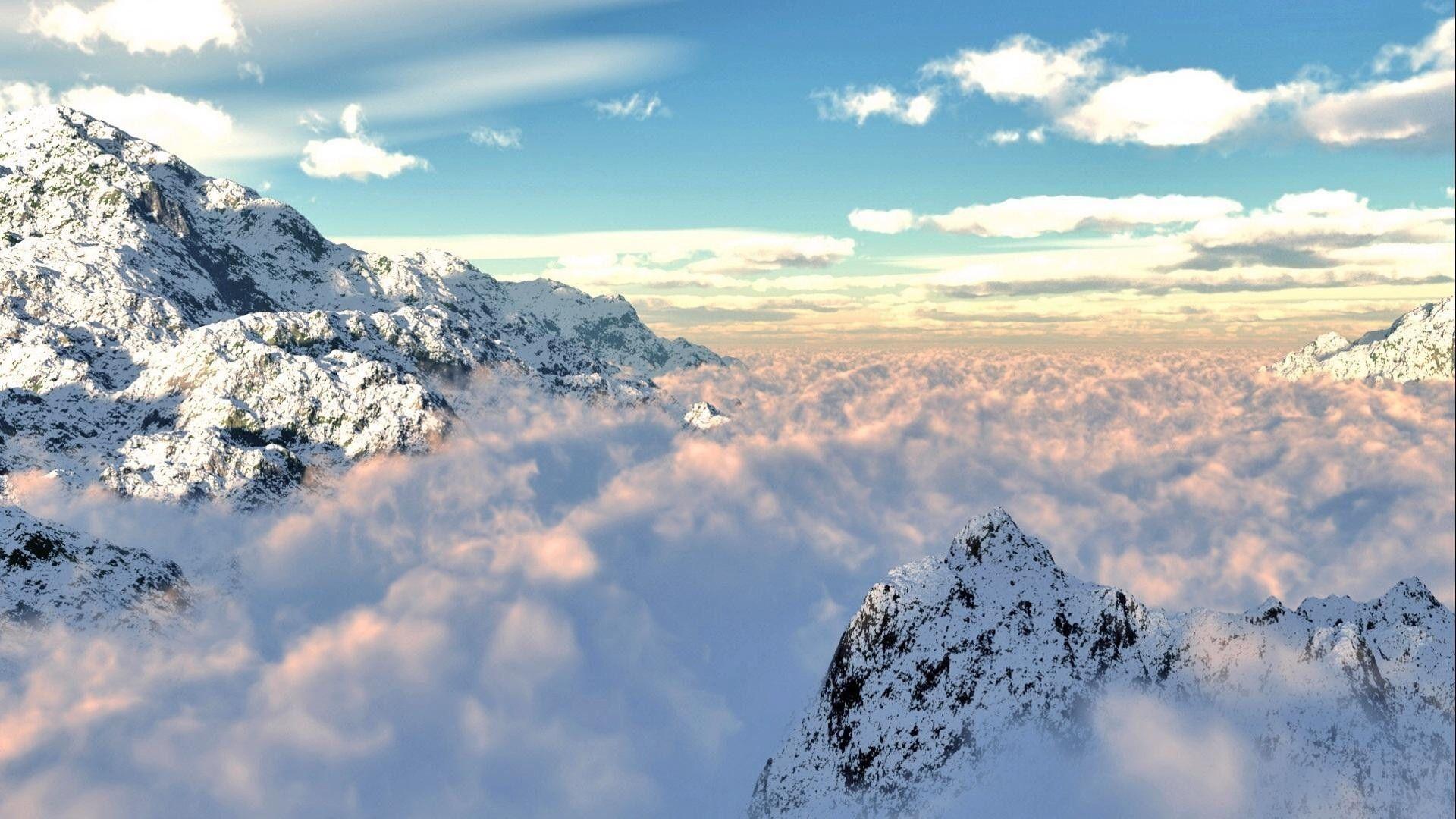1920x1080 Mountains Over Cloud Wallpaper