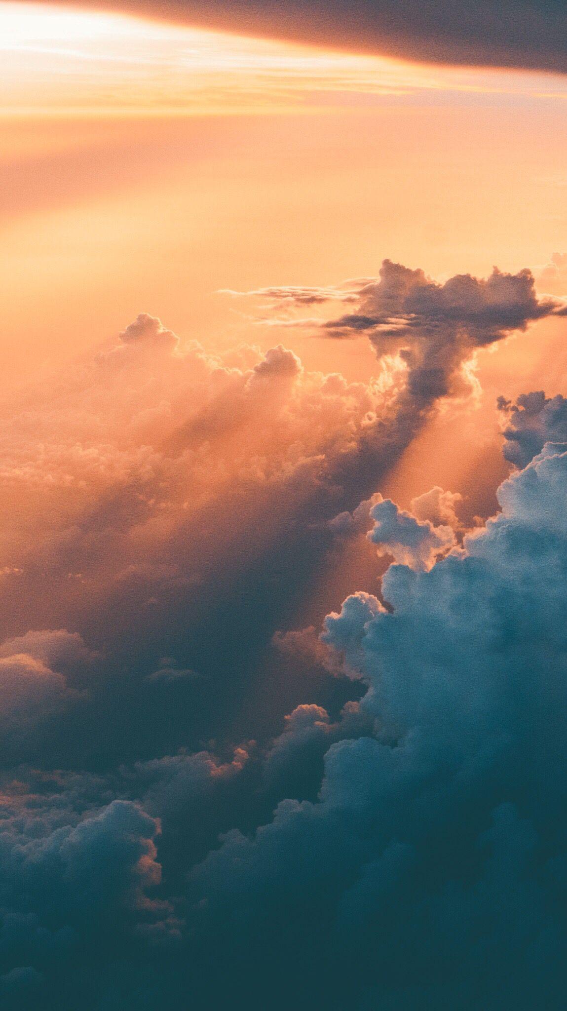 1149x2048 Orange Clouds Aesthetic Wallpaper