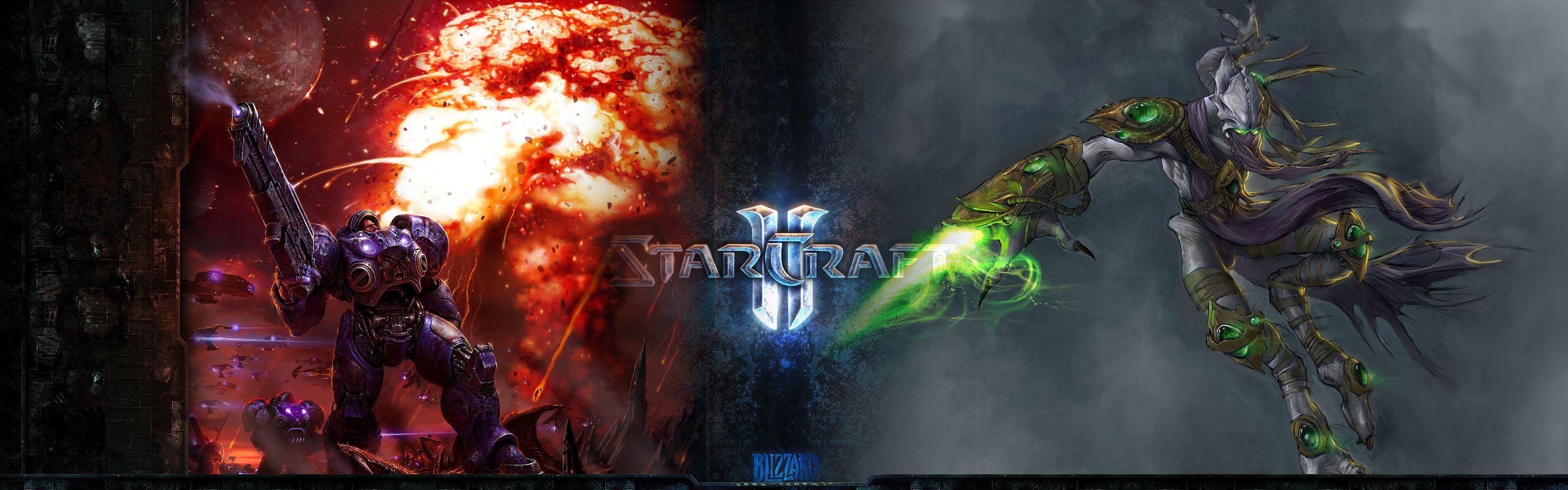 3360x1050 Starcraft Dual Screen Wallpaperx1050
