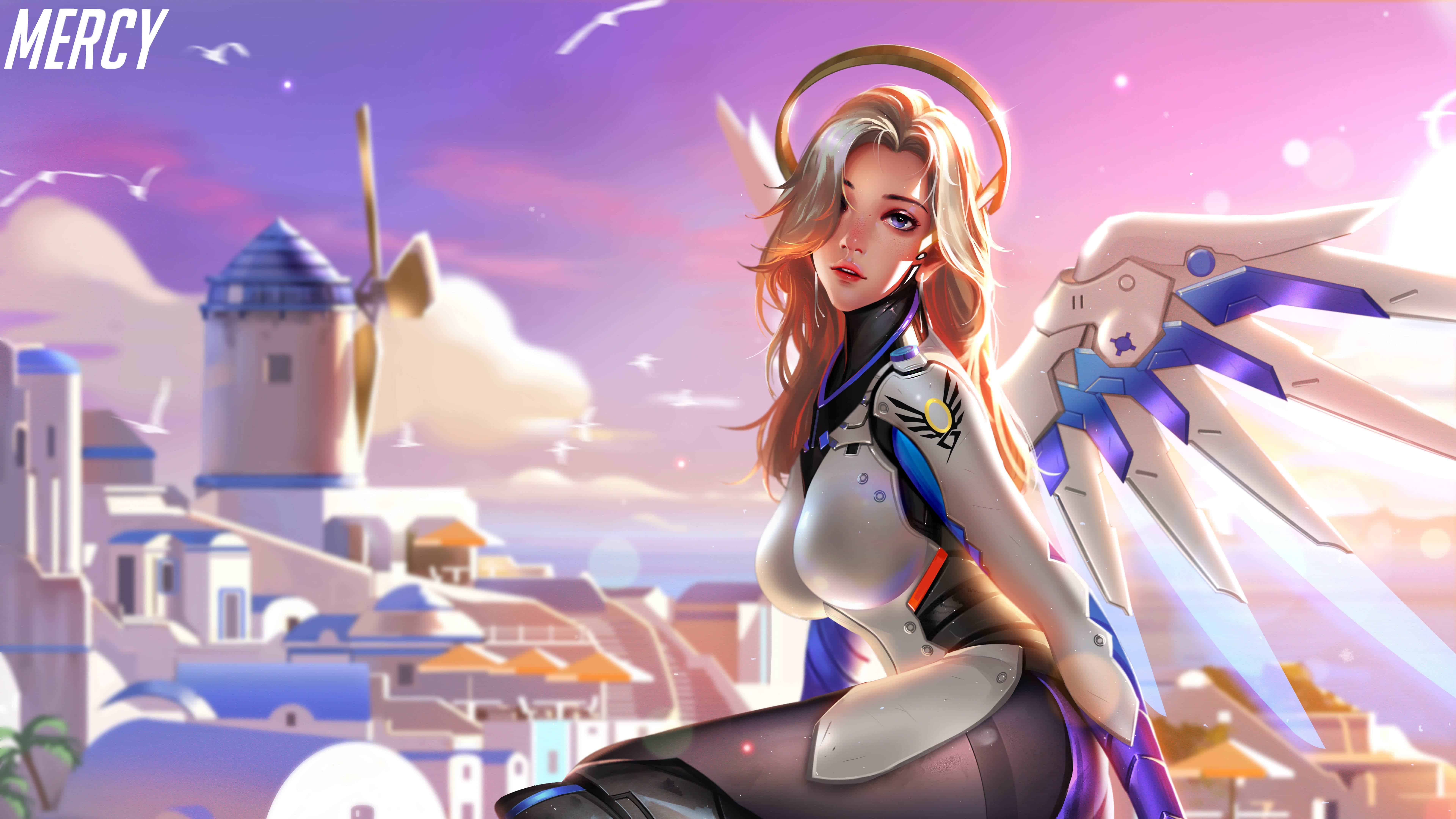 7680x4320 Overwatch Mercy UHD 8K Wallpaper