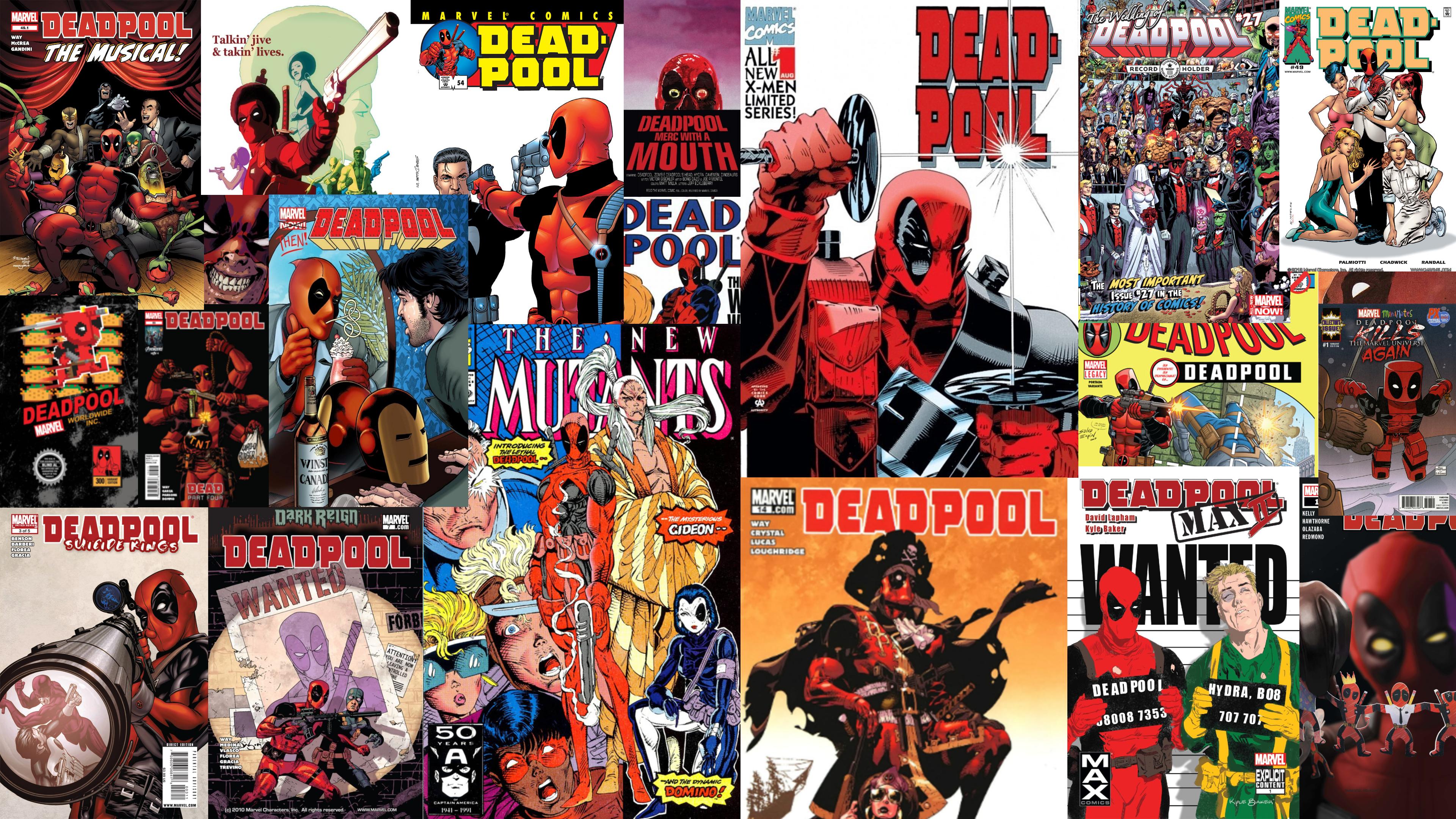3840x2160 Made a Deadpool covers collage Wallpaper for myself. Feel free to use it. It's 3840x2160