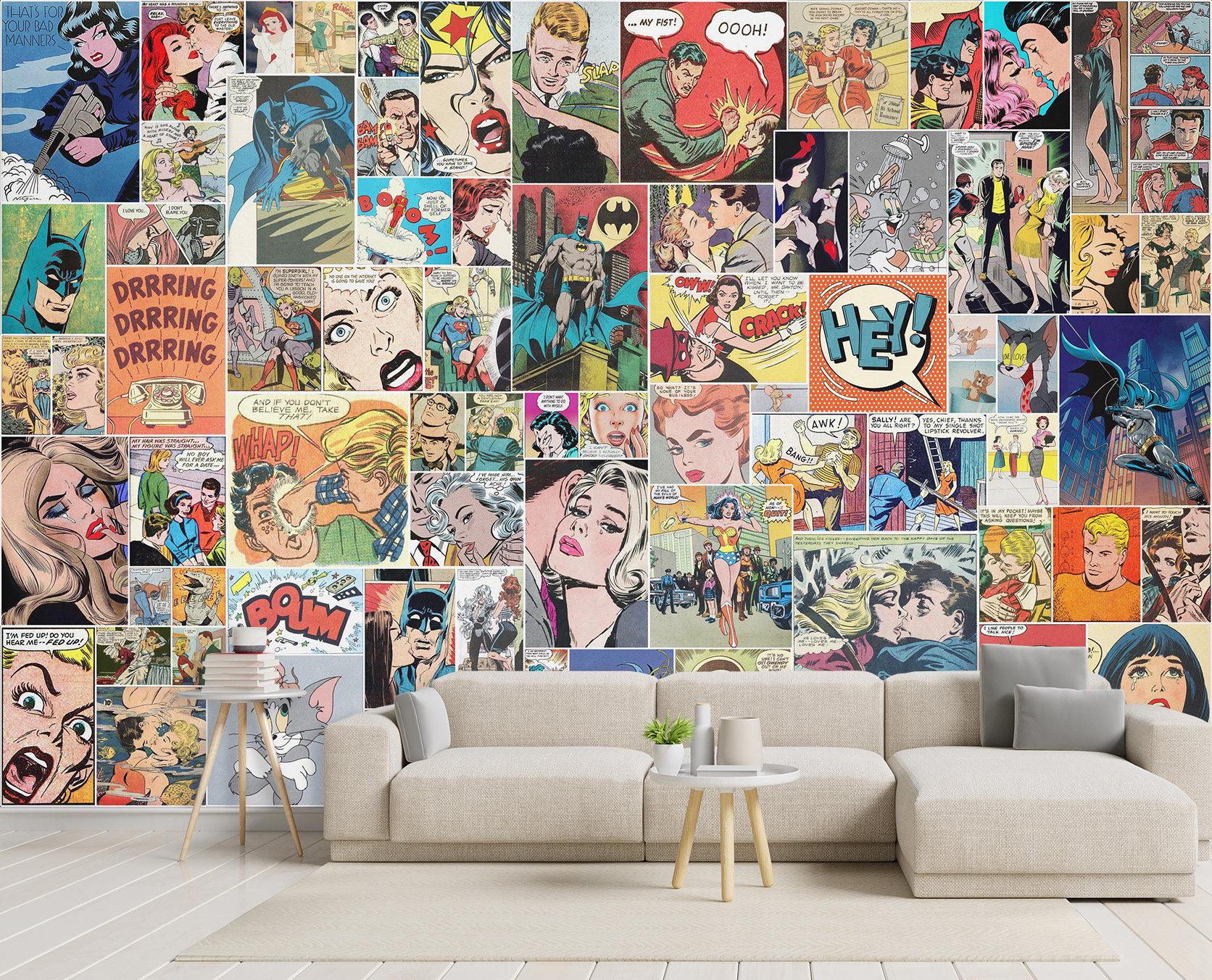 1672x1352 Pop Art Wallpaper Mural & Retro Comics Peel and Stick