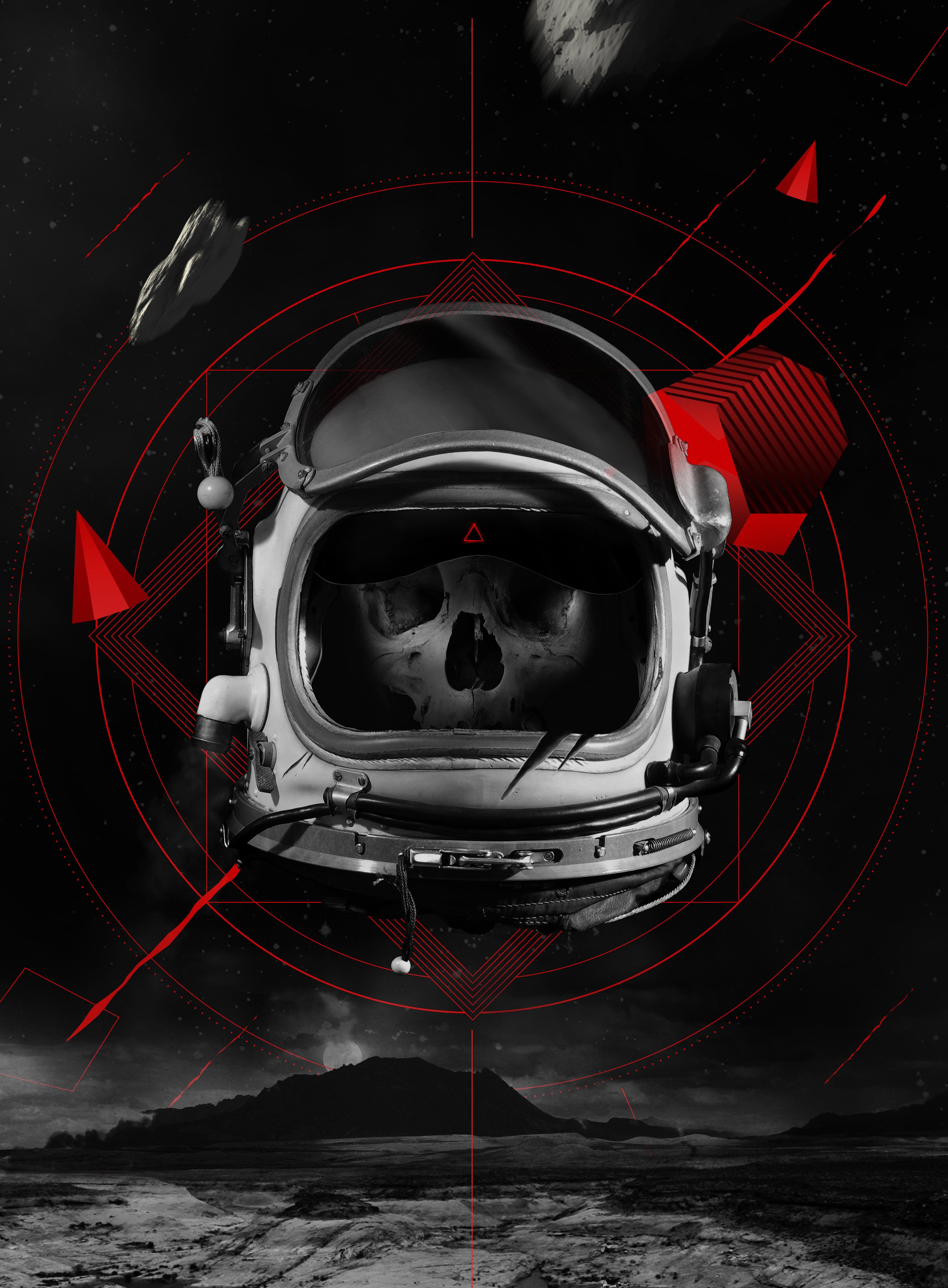 4518x6138 HD wallpaper: Dead Astronaut, Skull, Space suit, 4K, technology, red, helmet. Astronaut wallpaper, Space suit, Wallpaper