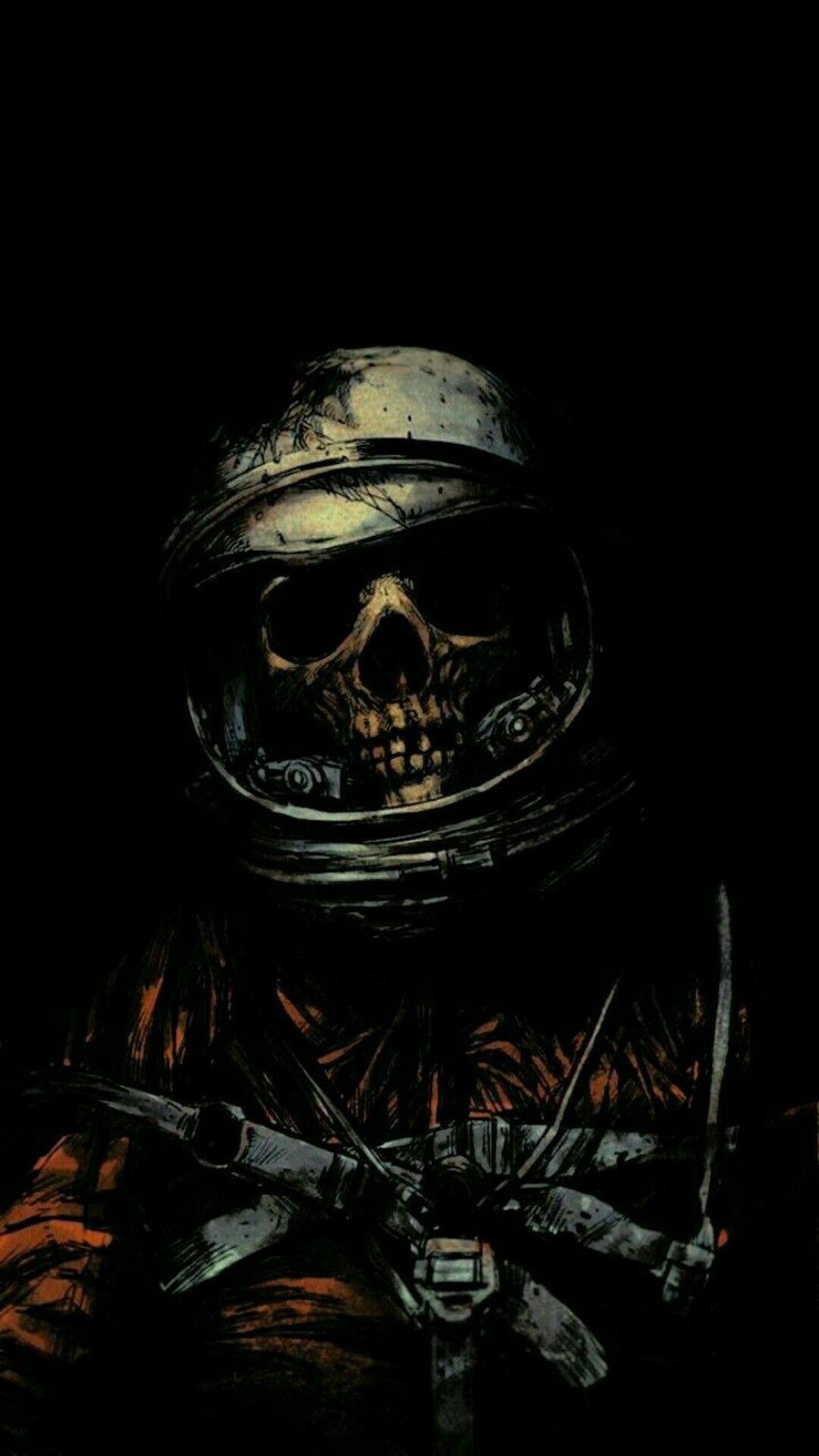 1080x1920 Skull wallpaper, Astronaut wallpaper