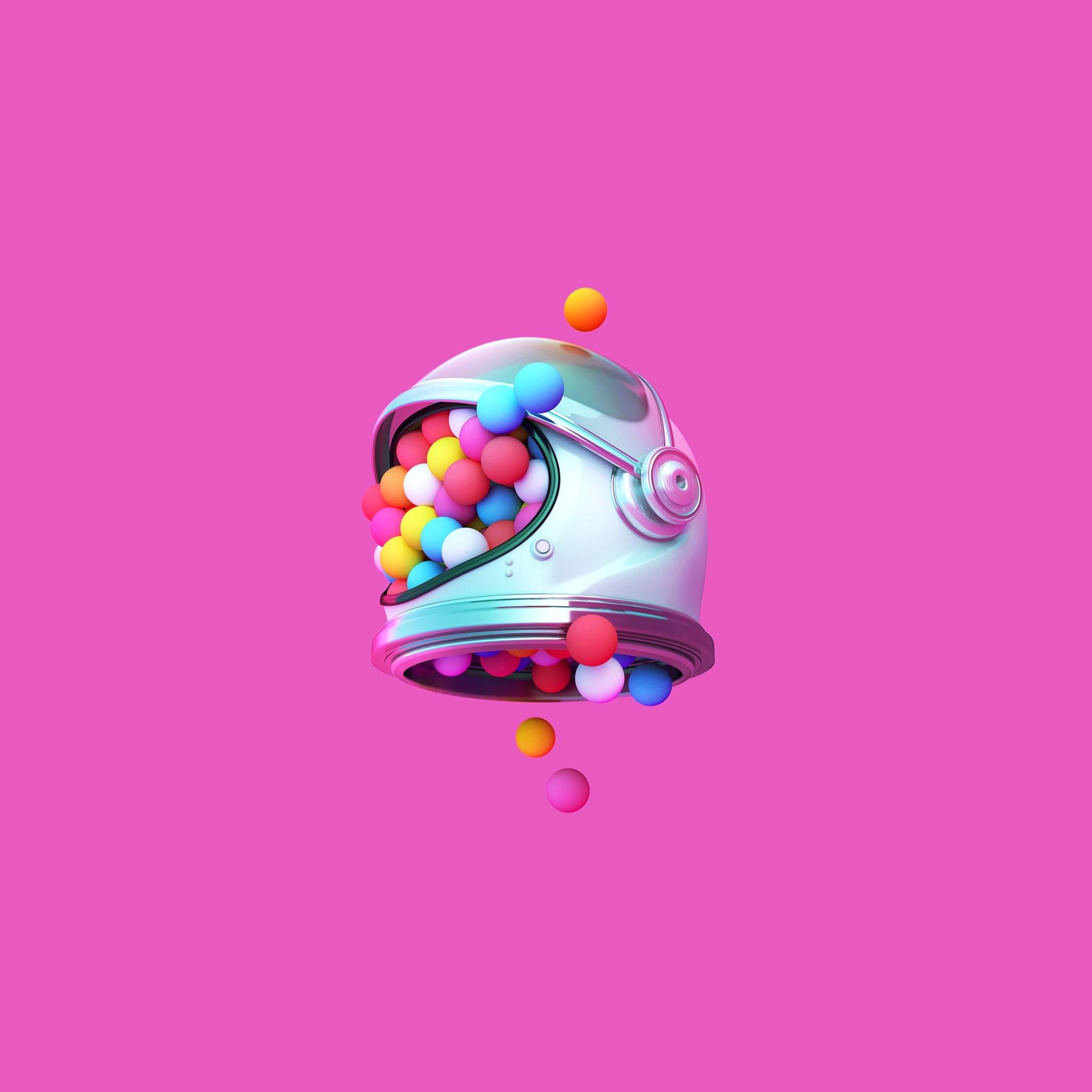 2048x2048 Wallpaper 4k Space Helmet Buubles 4k Wallpaper