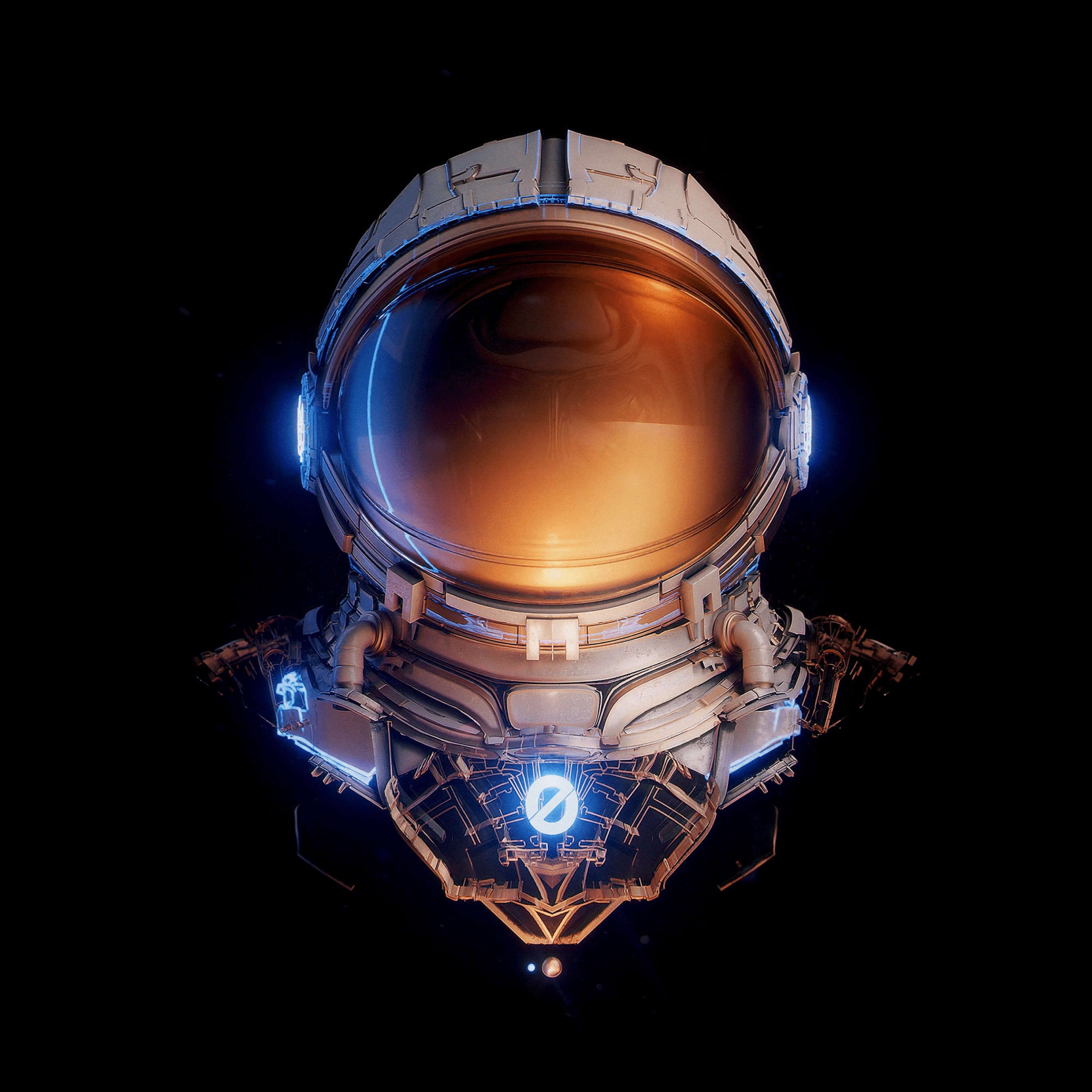 2732x2732 Astronaut Wallpaper 4K, Spacesuit, Black Dark