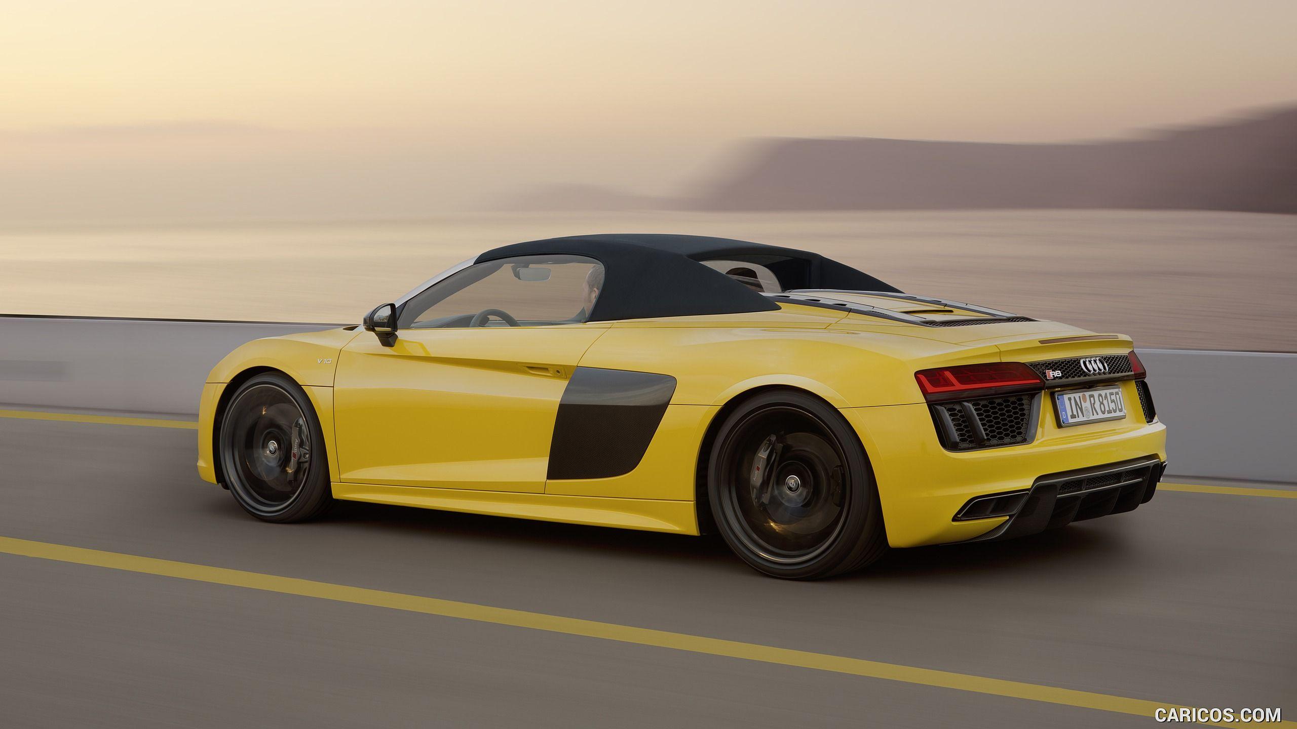 2560x1440 Audi R8 V10 Spyder (Color: Vegas Yellow). HD Wallpaper