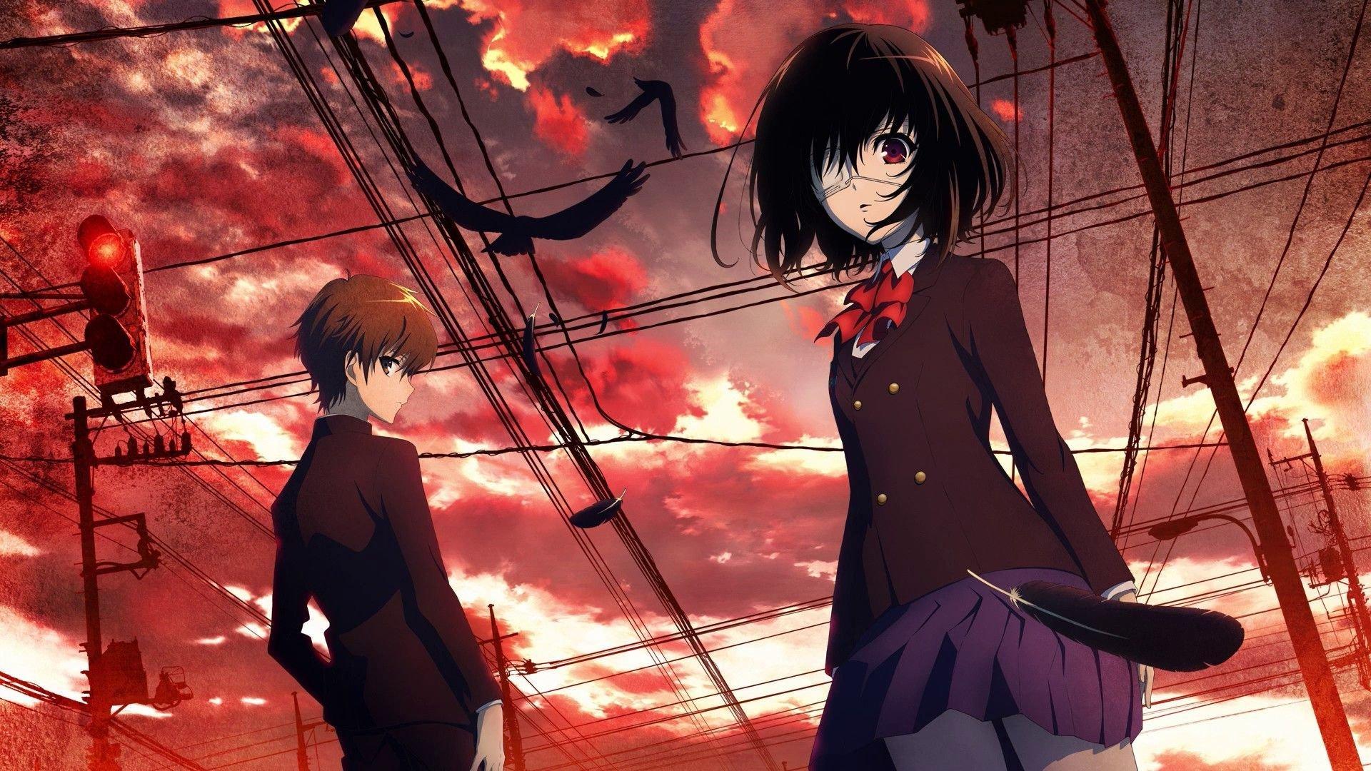 1920x1080 Anime series characters misaki mei sakakibara kouichi another wallpaperx1080