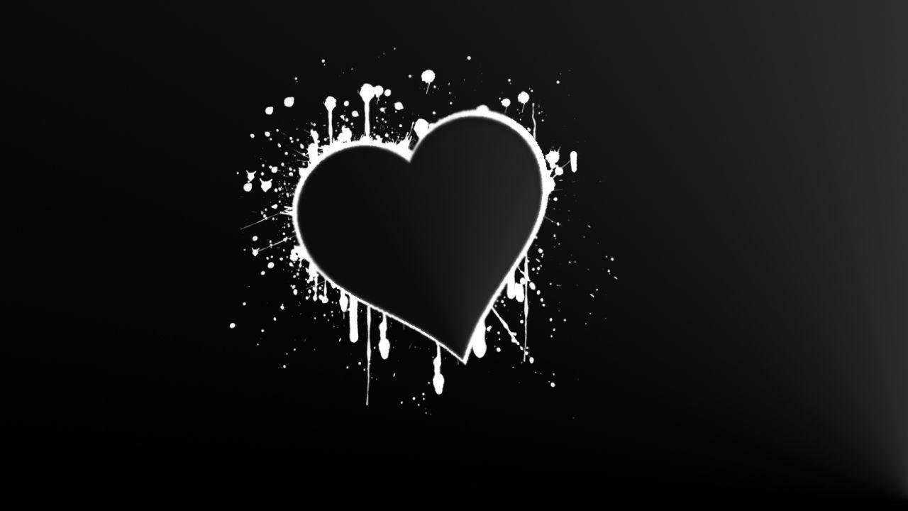 1280x720 Download Love Black And White Paint Splatter Wallpaper