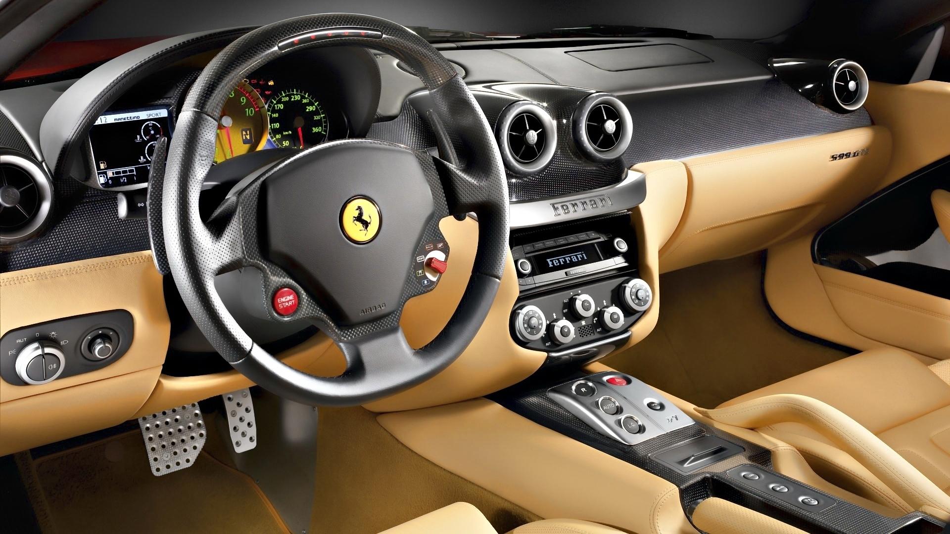 1920x1080 Cool Beige Ferrari Interior HD wallpaper
