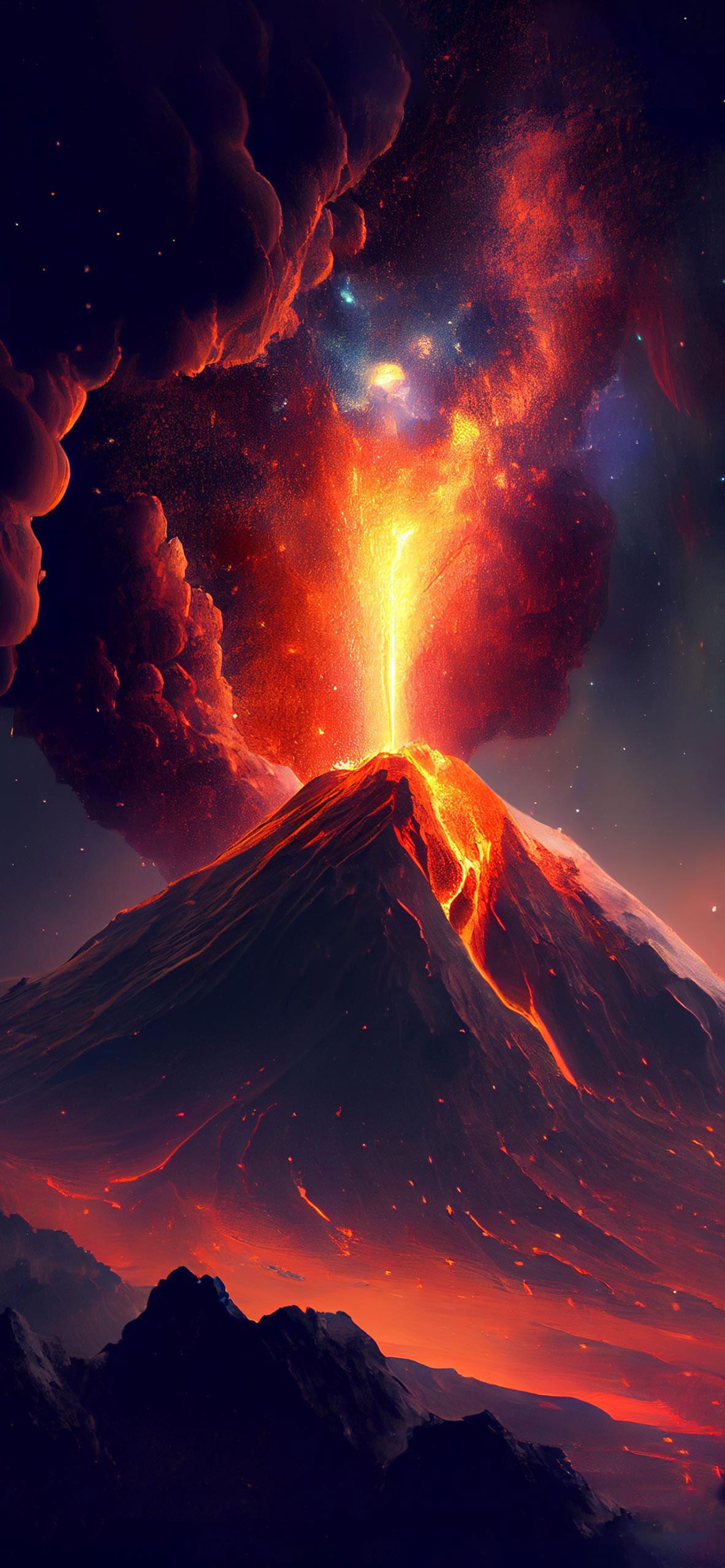 1183x2560 Volcano Eruption Wallpaper Volcano Wallpaper for iPhone