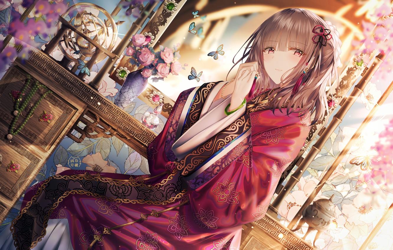 1332x850 Wallpaper girl, art, Chinese Dress image for desktop, section прочее